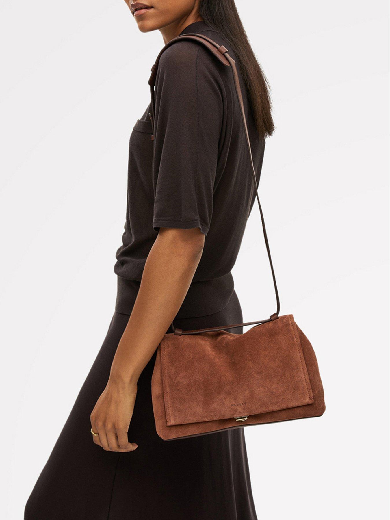  image of radley-mercer-street-medium-suede-flapover-shoulder-bag-brown