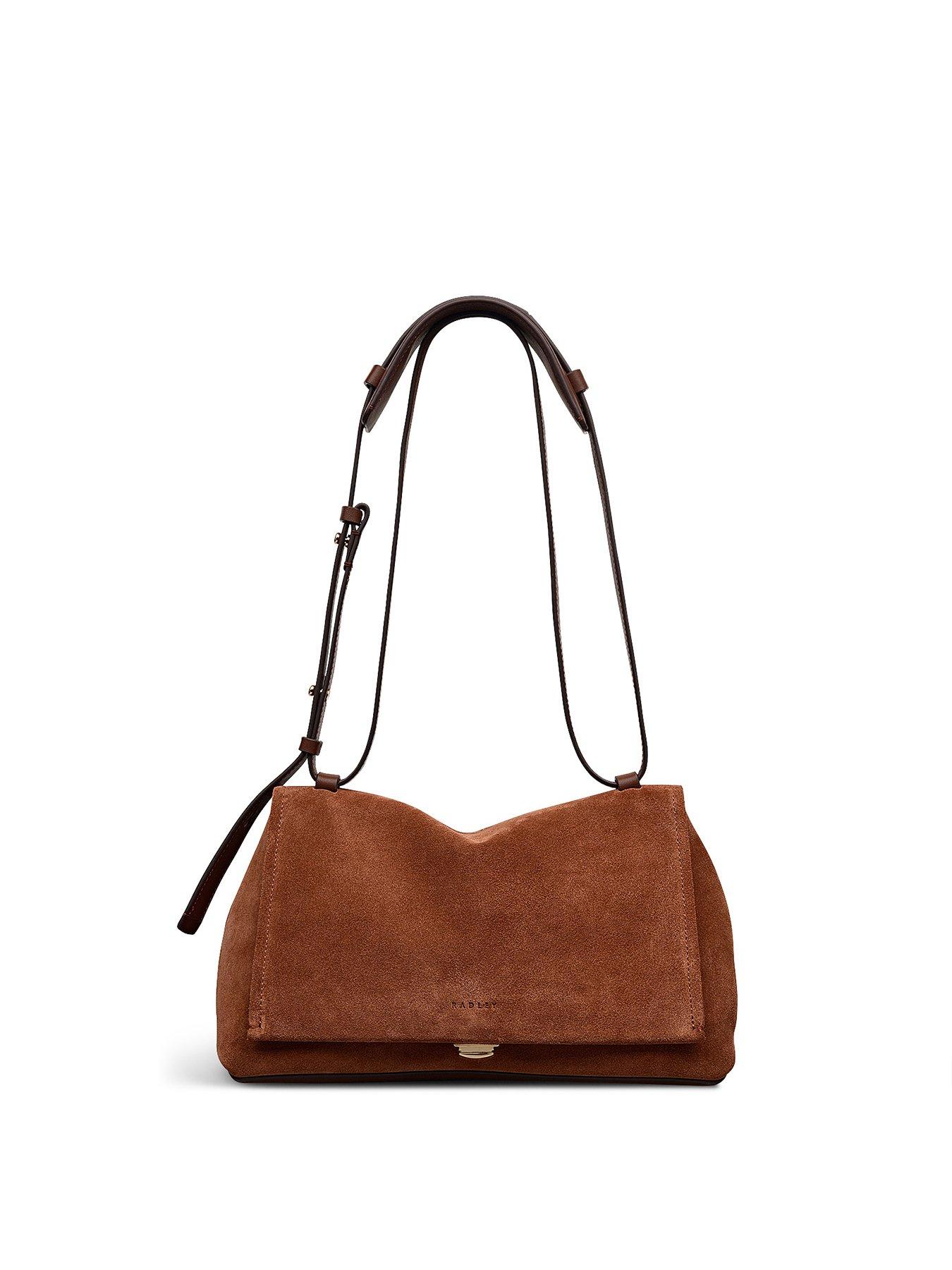  image of radley-mercer-street-medium-suede-flapover-shoulder-bag-brown