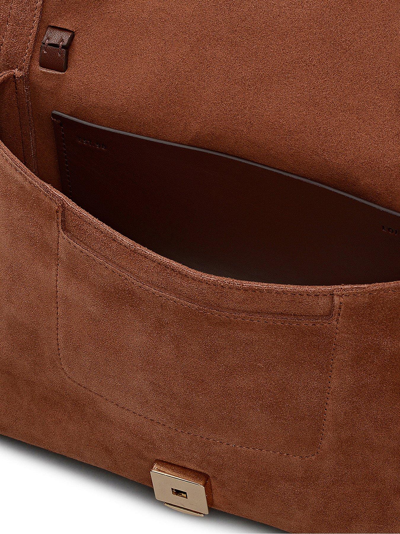  image of radley-mercer-street-medium-suede-flapover-shoulder-bag-brown