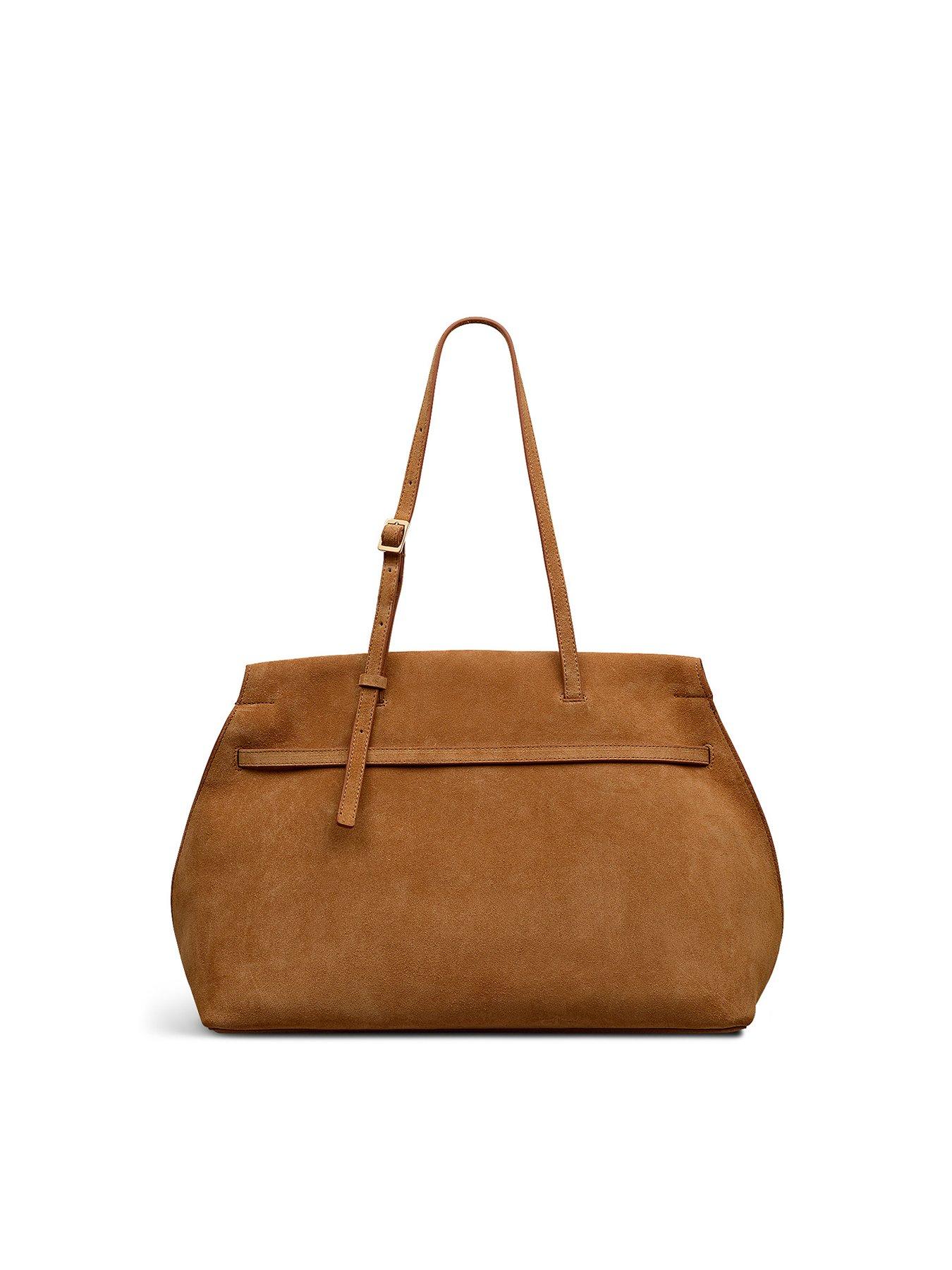  image of radley-christina-street-large-suede-ziptop-shoulder-bag-brown
