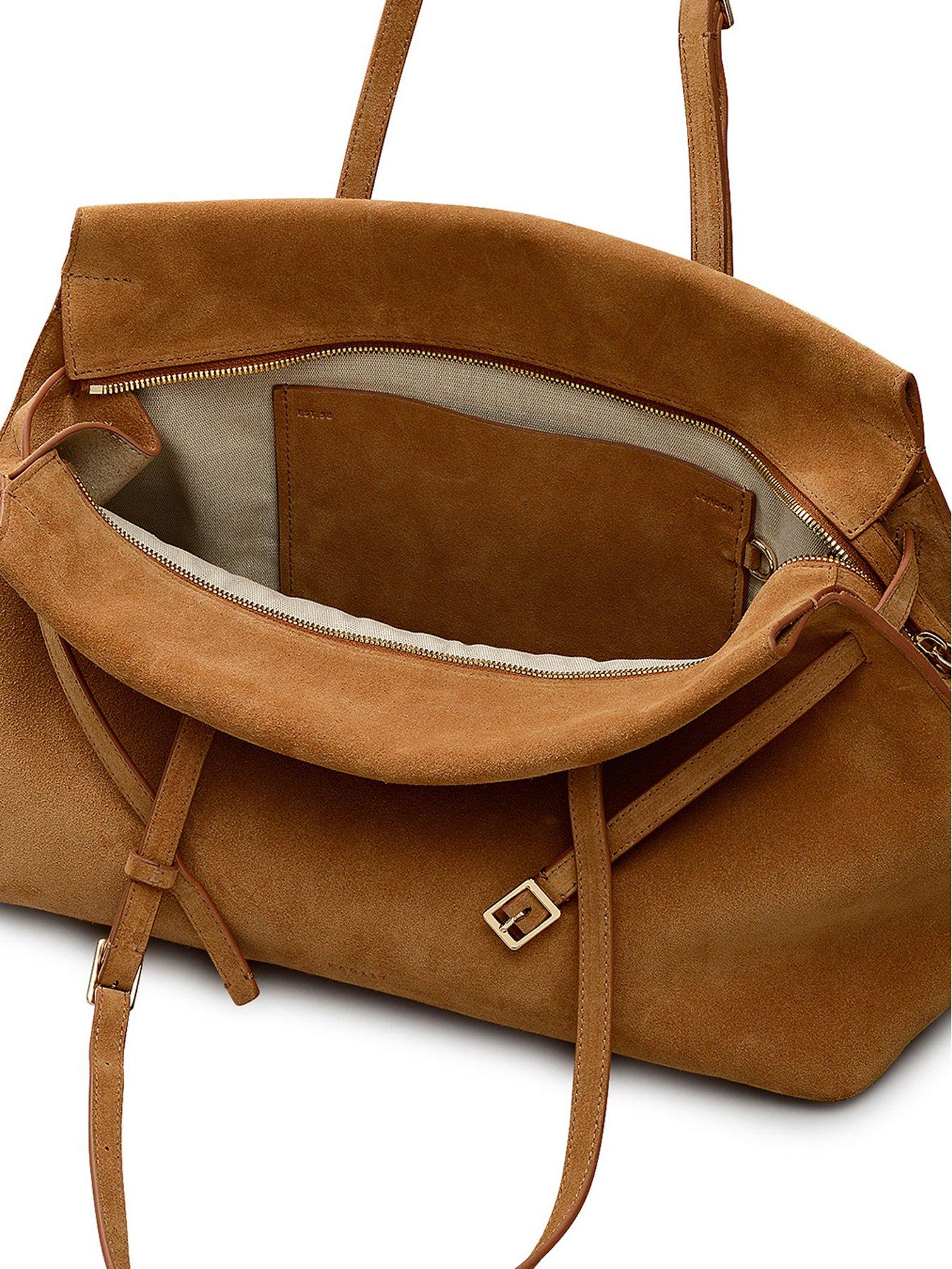 Image 5 of 5 of Radley Christina Street Large Suede Ziptop Shoulder Bag - Brown