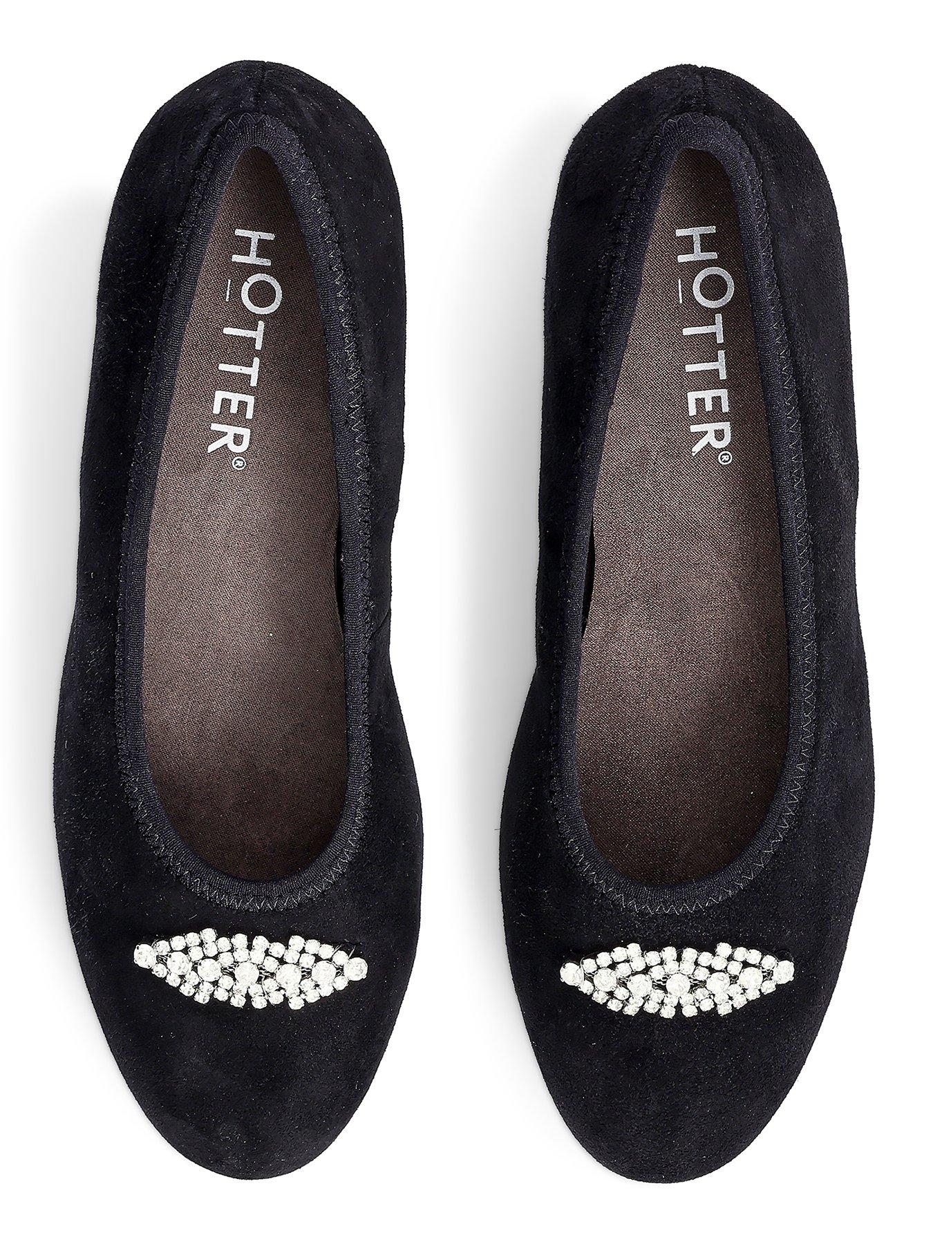 Image 4 of 4 of Hotter Strut Suede Heeled Shoe - Black