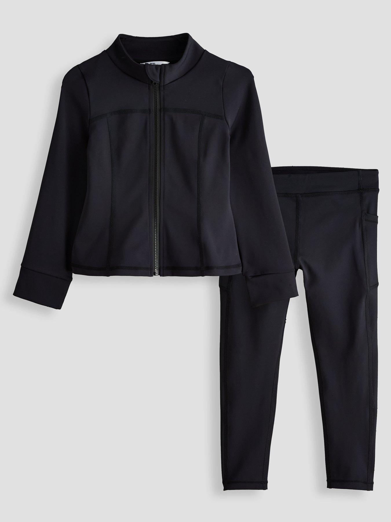 The Very Collection Girls Sports Legging And Zip Up Top Basic Set