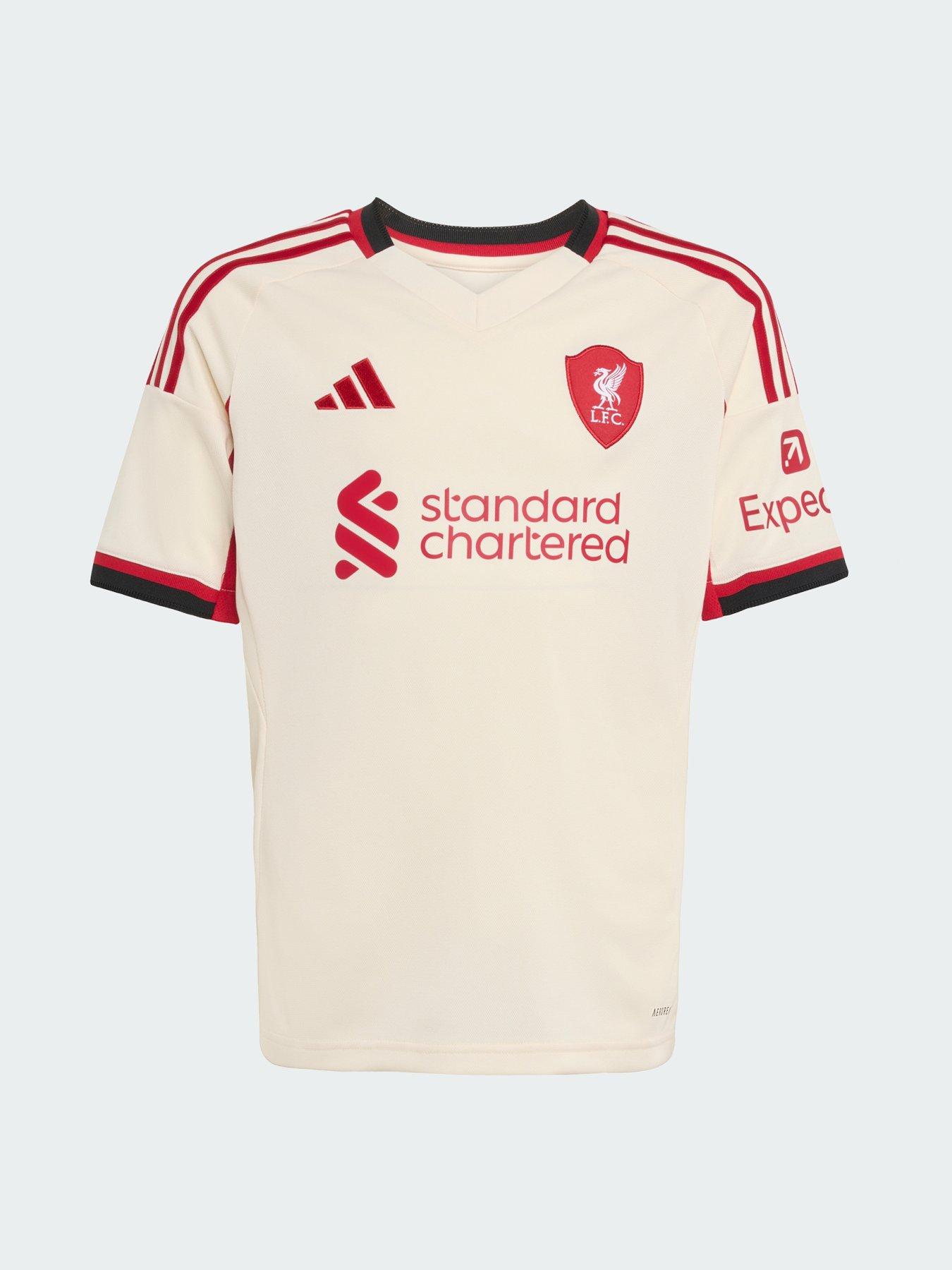 Image 1 of 6 of adidas Personalised Liverpool Junior 25/26 Away Stadium Replica Shirt - White