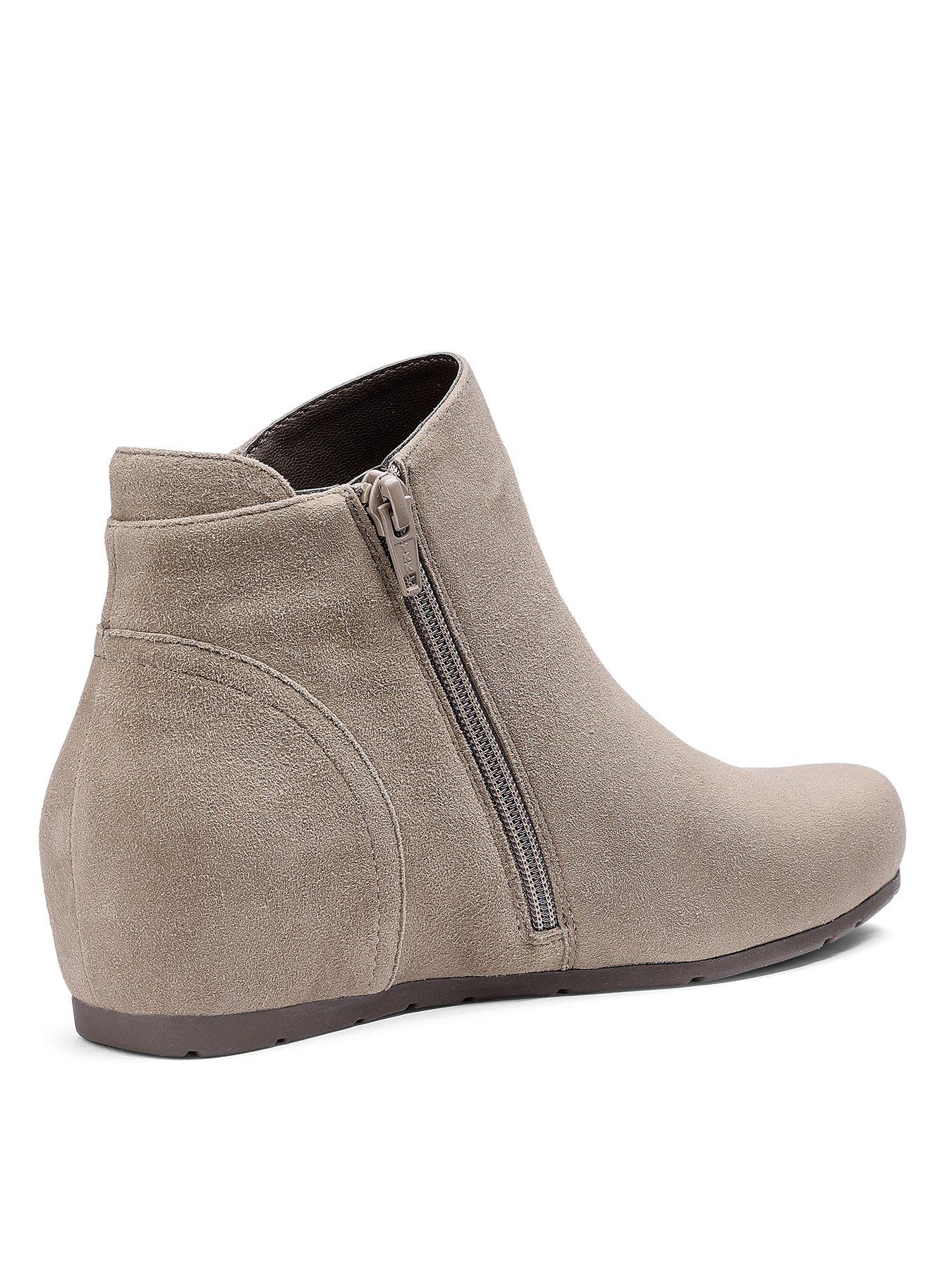 Image 3 of 5 of Hotter Avebury Wide Fit Suede Wedge Boot - Beige