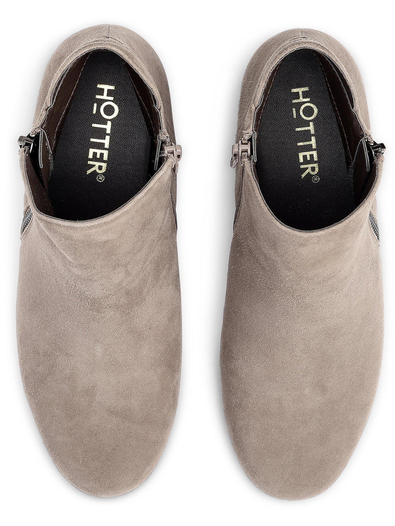 Image 4 of 5 of Hotter Avebury Wide Fit Suede Wedge Boot - Beige