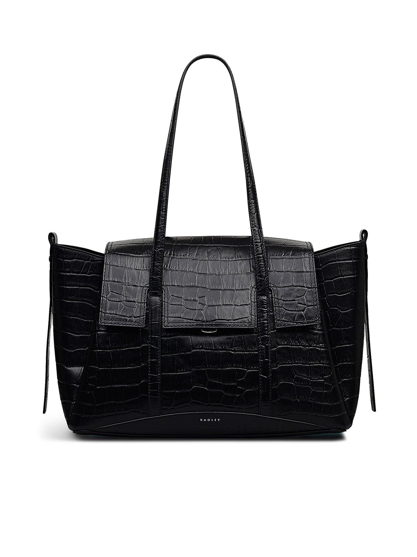 undefined The Chancery - Faux Croc Medium Flapover Shoulder