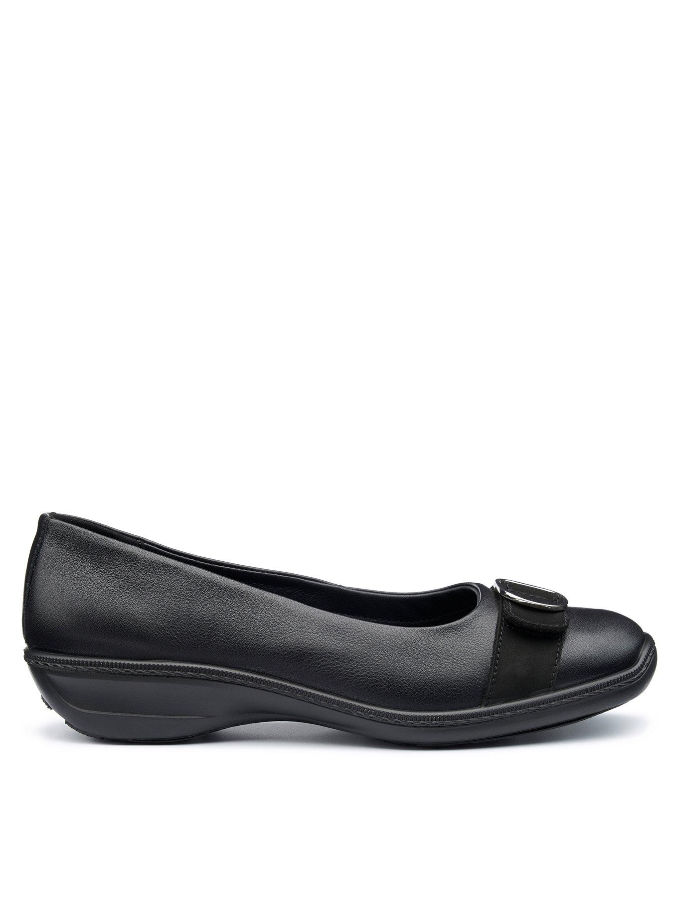 Image 1 of 5 of Hotter Grace Leather Ballerina Shoe - Black