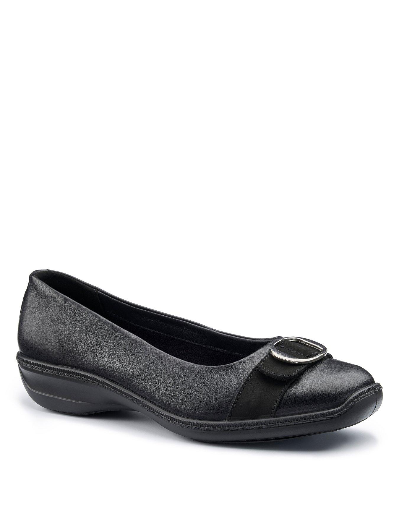 Image 2 of 5 of Hotter Grace Leather Ballerina Shoe - Black