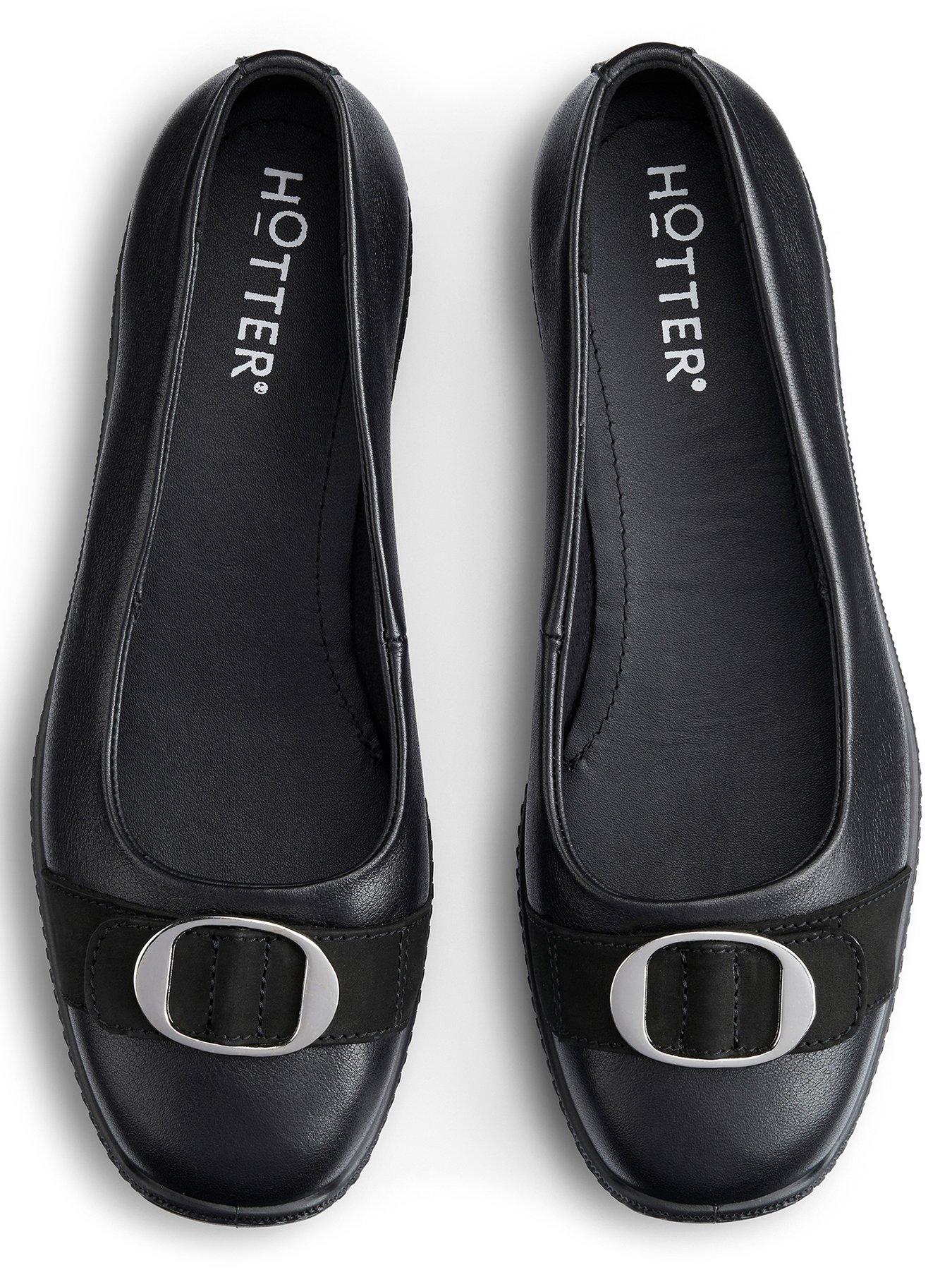 Image 4 of 5 of Hotter Grace Leather Ballerina Shoe - Black