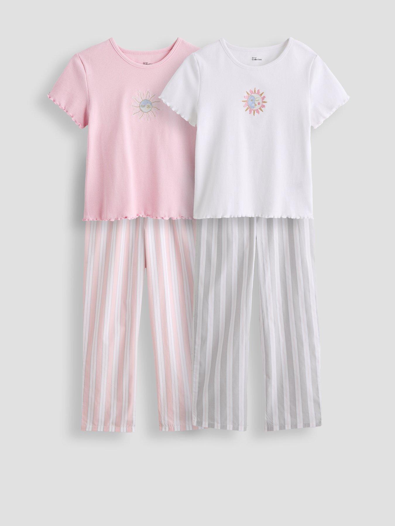 the-very-collection-girls-stripe-ying-and-yang-2-pack-pyjama-set-pink