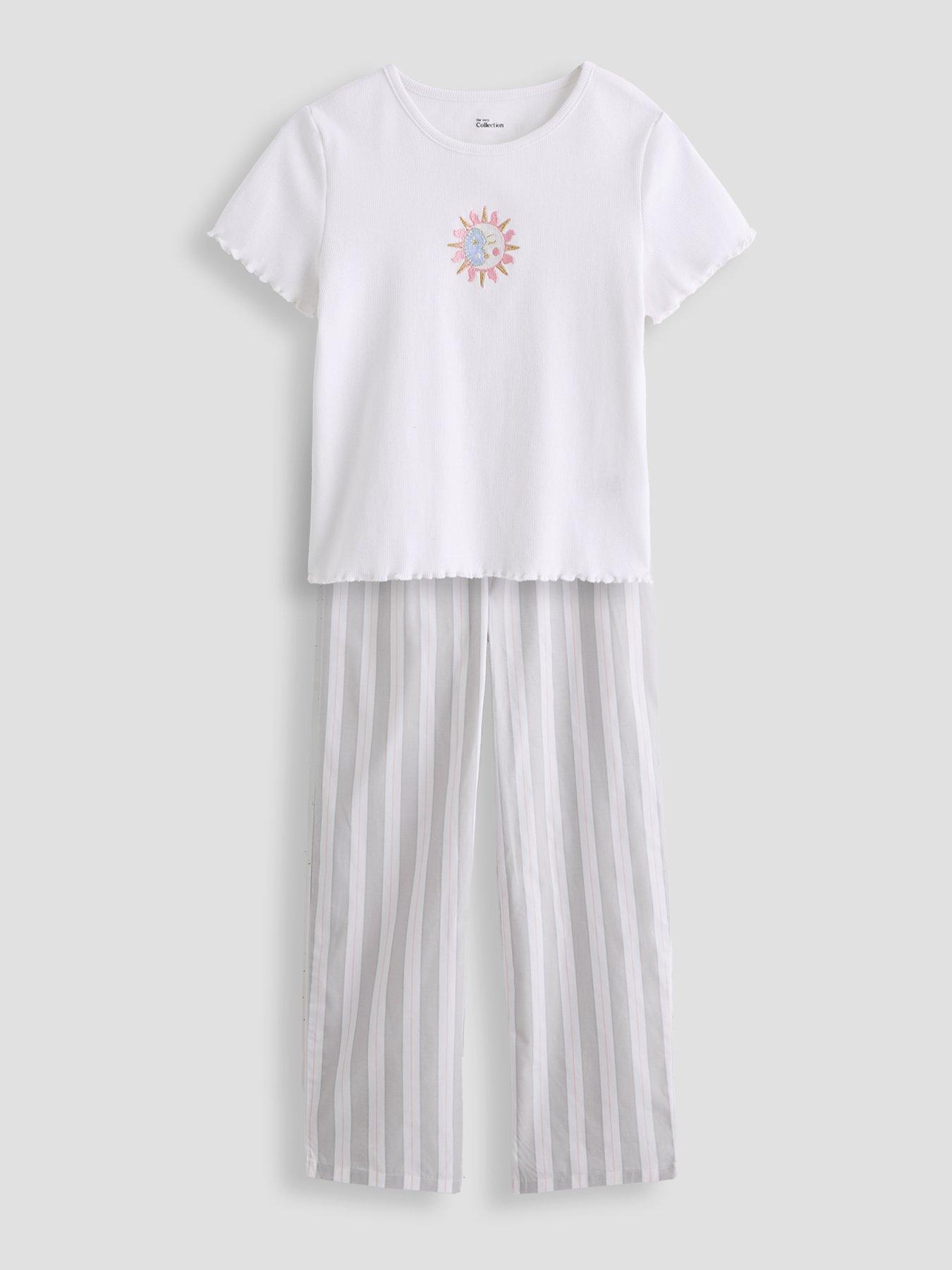 Image 2 of 5 of The Very Collection Girls Stripe Ying And Yang 2 Pack Pyjama Set - Pink