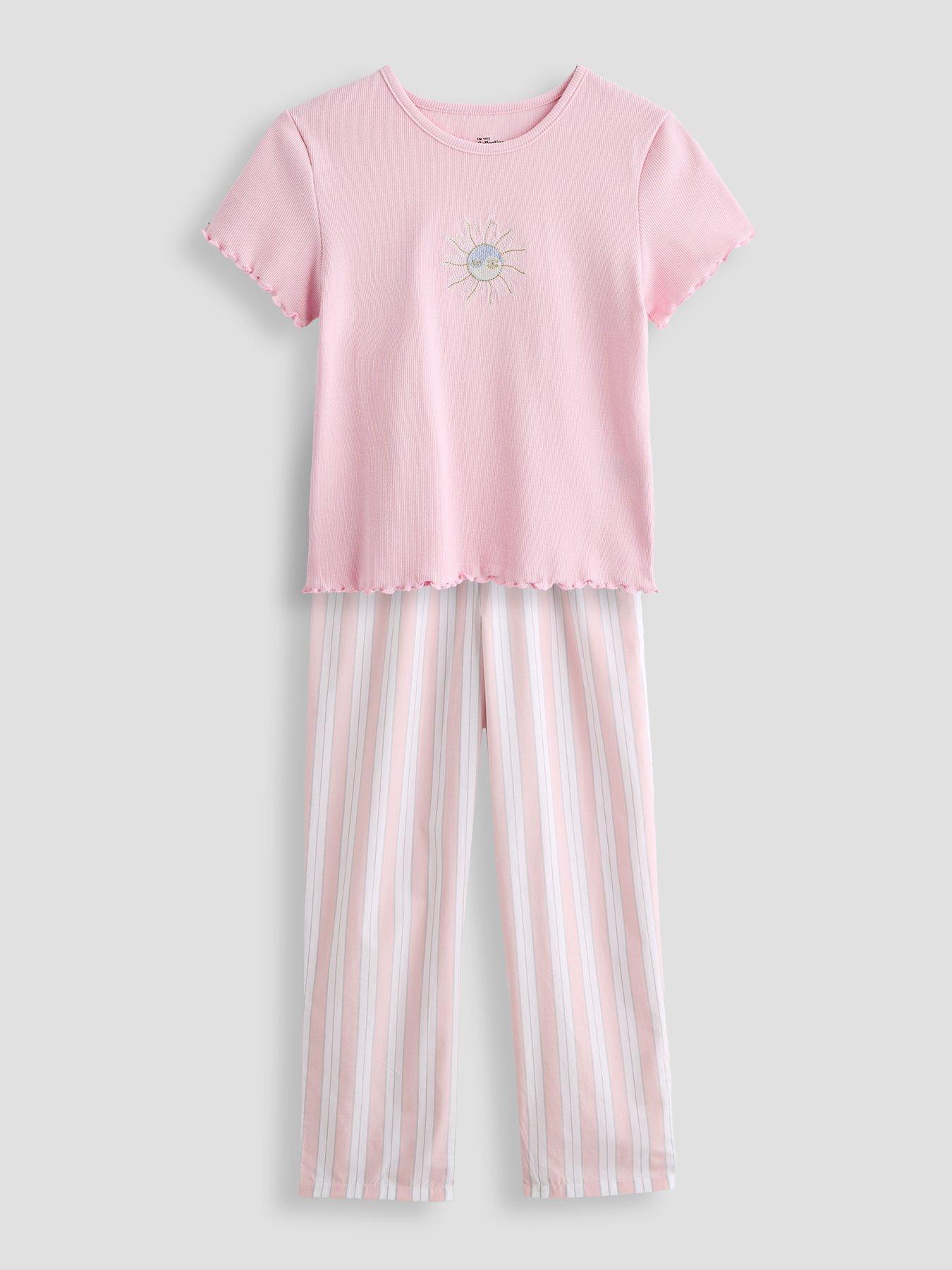 Image 3 of 5 of The Very Collection Girls Stripe Ying And Yang 2 Pack Pyjama Set - Pink