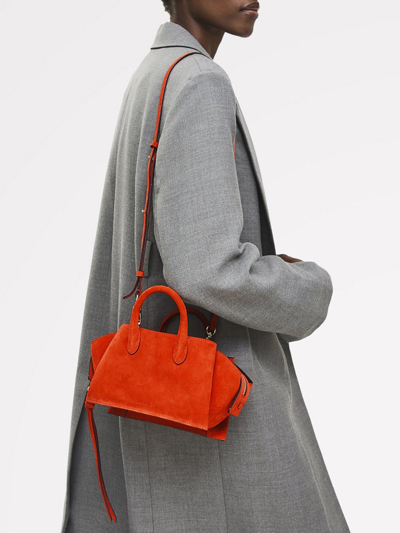 Radley The Romilly Small Suede Ziptop Grab Bag - Flame