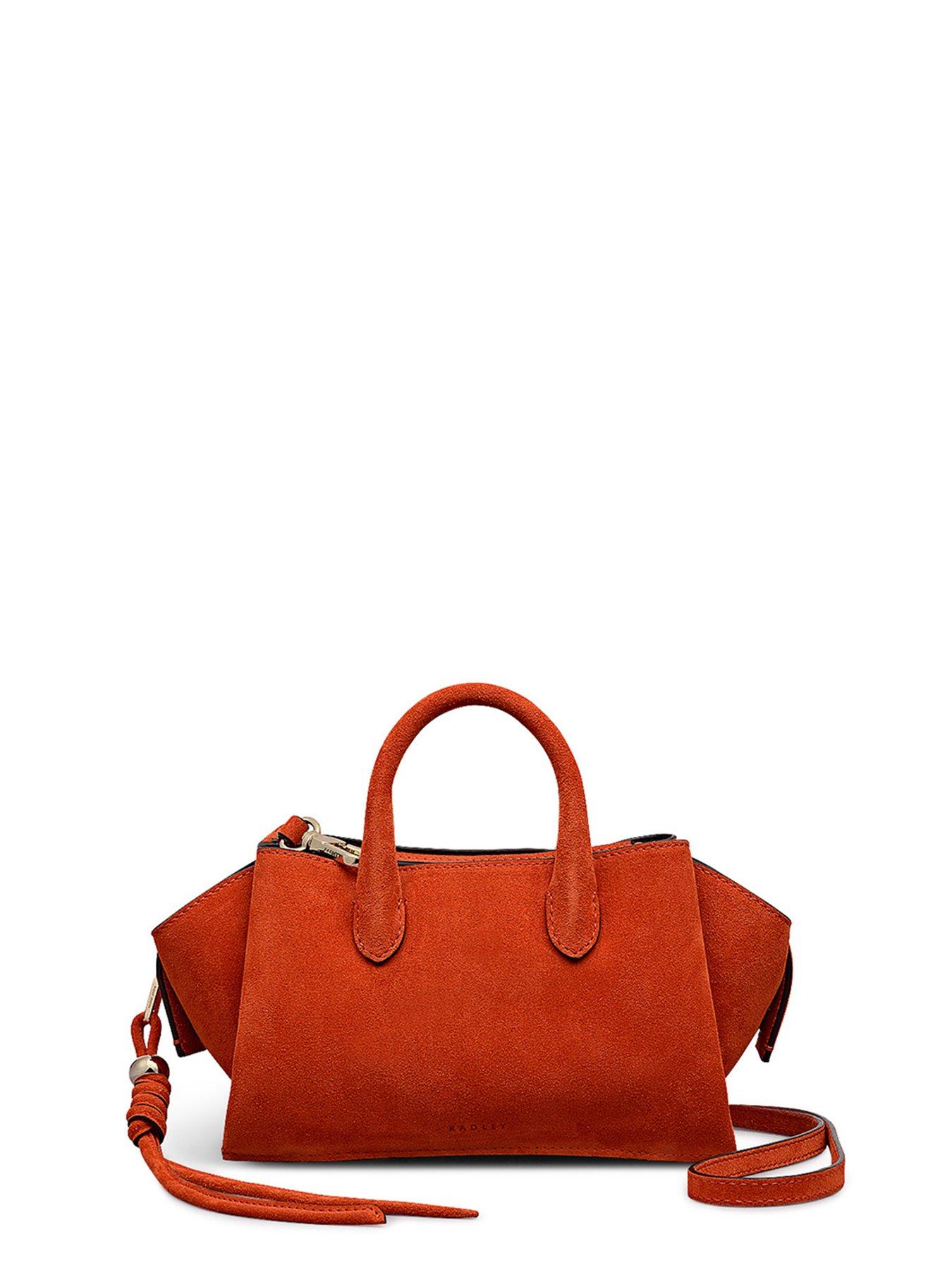  image of radley-the-romilly-small-suede-ziptop-grab-bag-flame