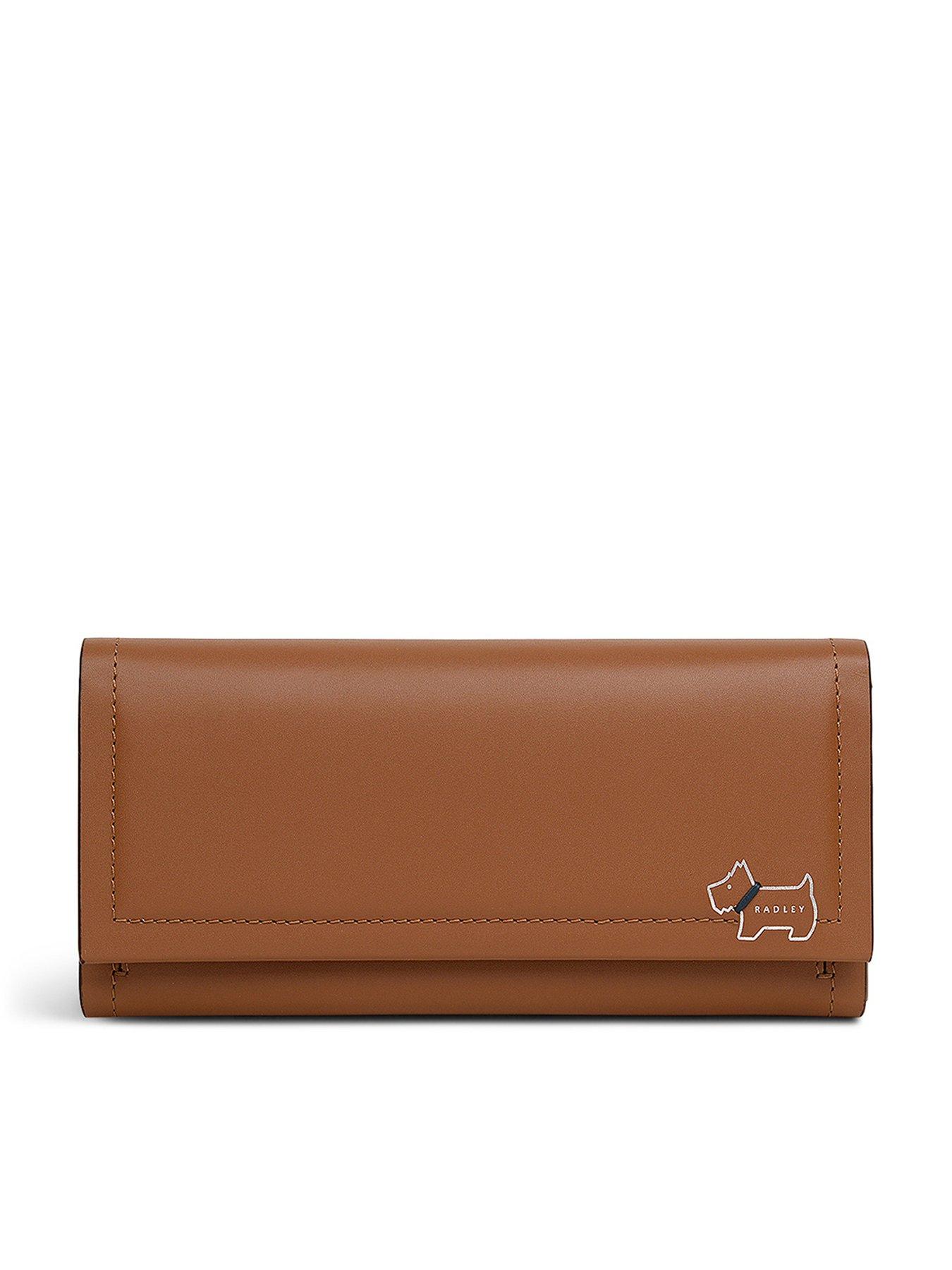 front image of radley-heritage-lane-large-flapover-wallet-brown