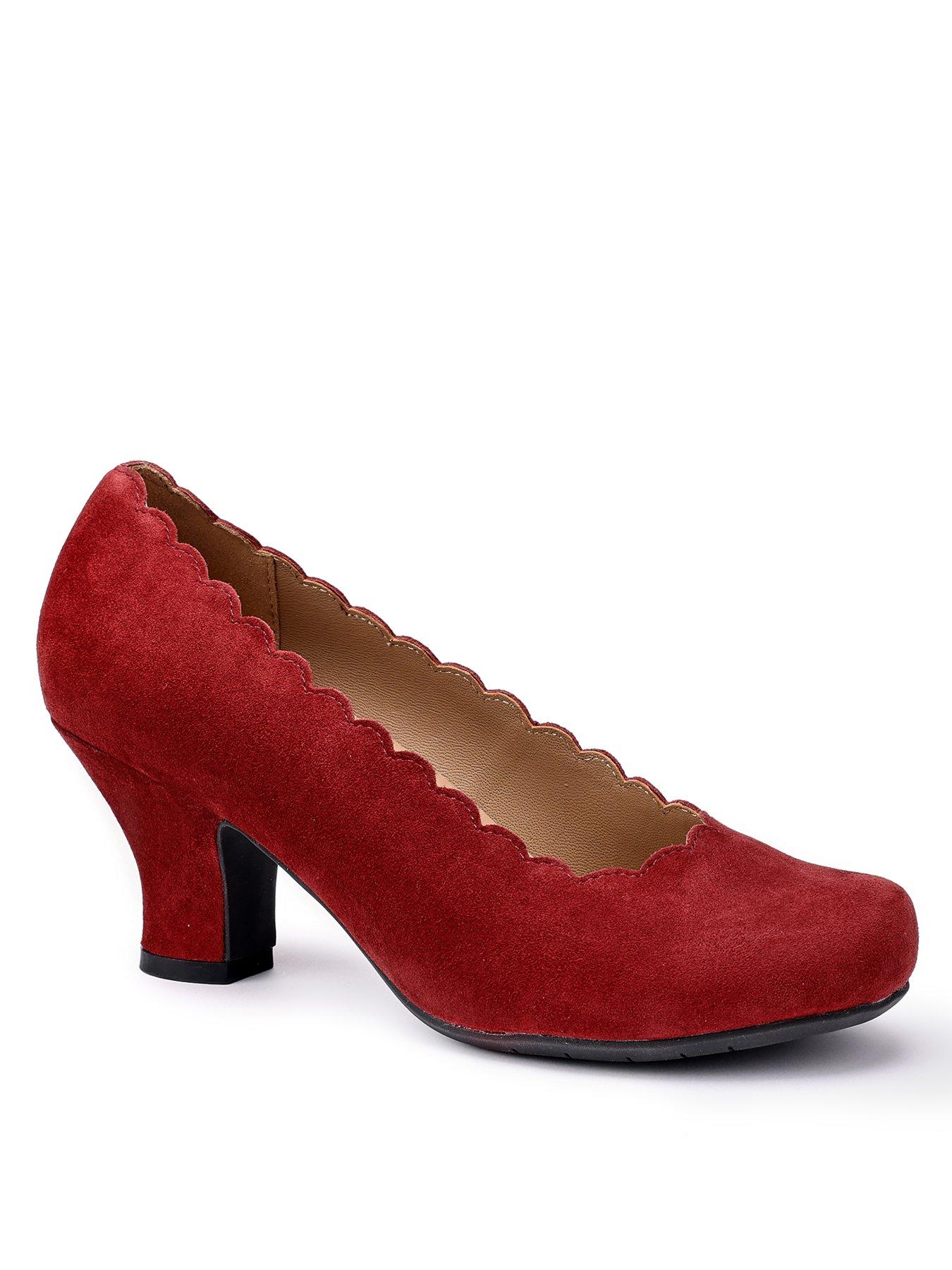 Image 2 of 4 of Hotter Jive Wide Fit Suede Shoe - Red Pear