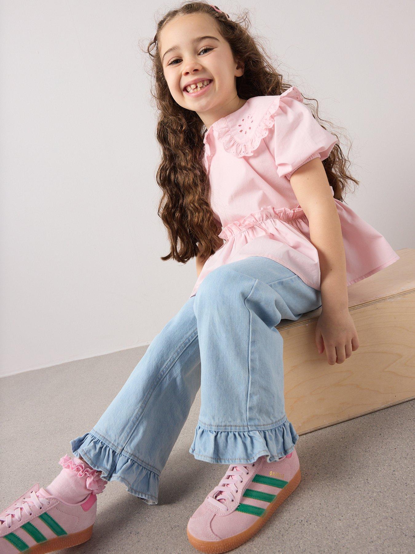 Image 3 of 7 of The Very Collection Girls Woven Collar Blouse - Pink