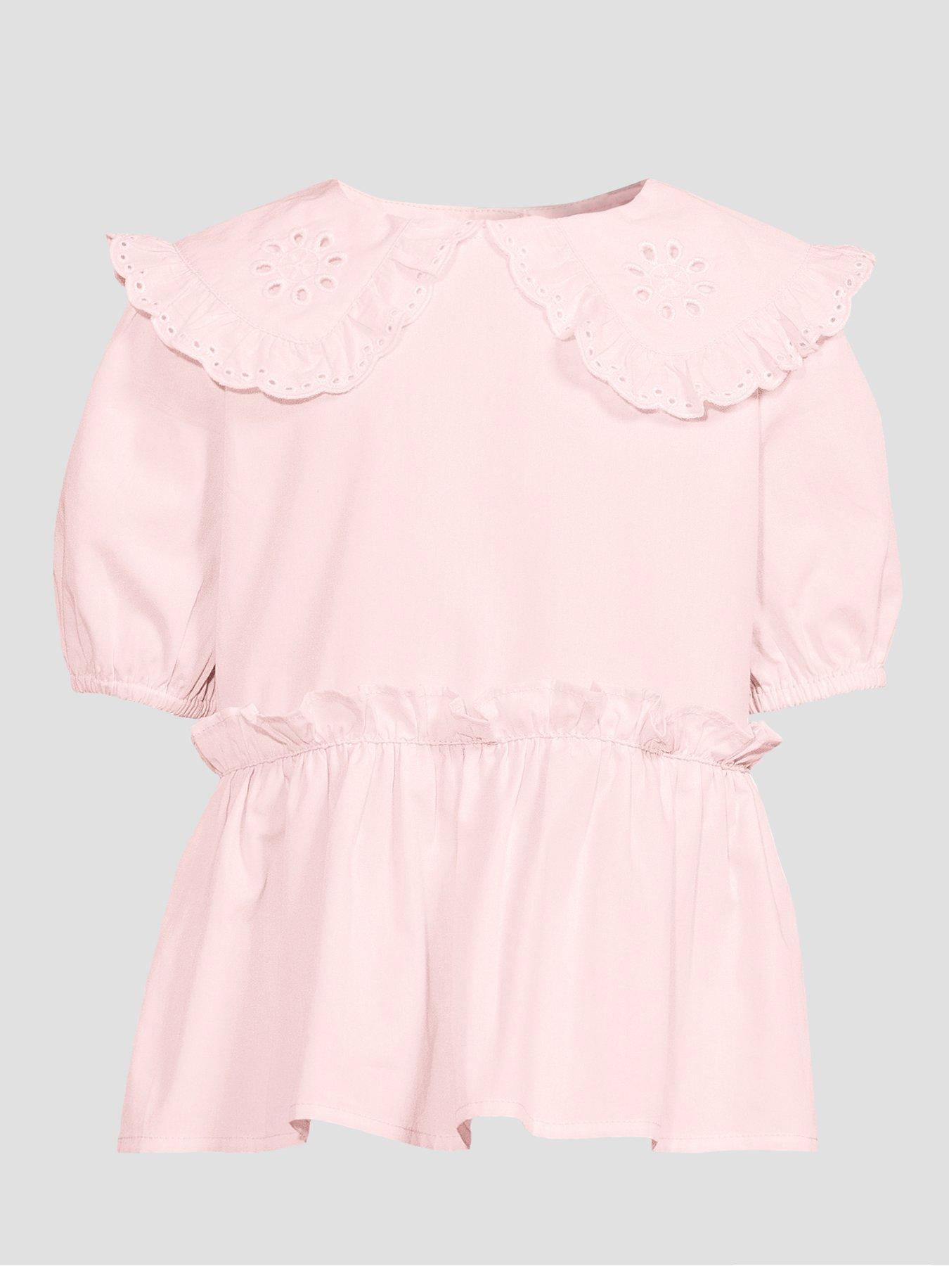 Image 7 of 7 of The Very Collection Girls Woven Collar Blouse - Pink
