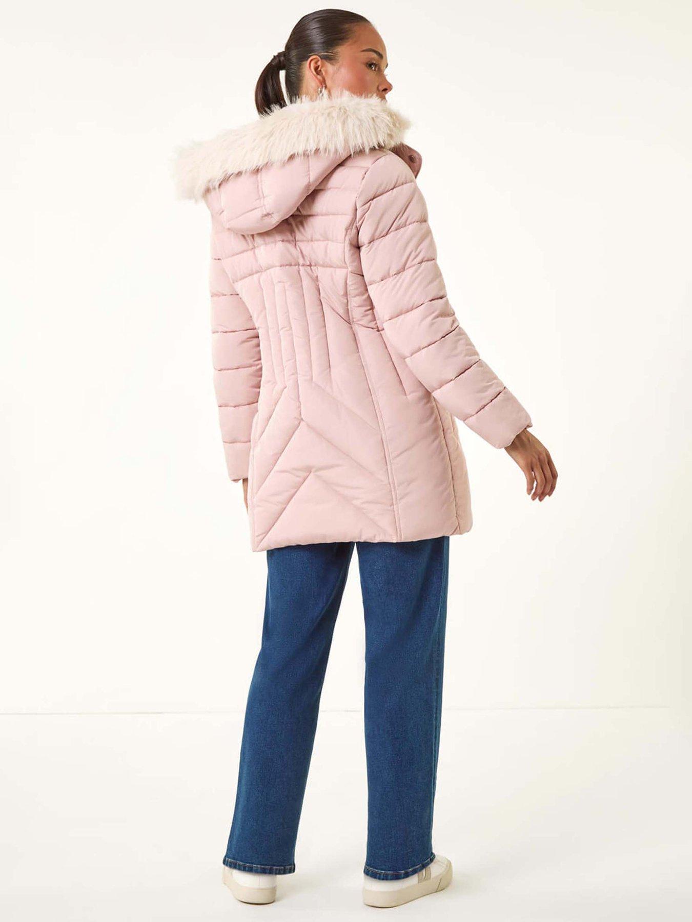 Image 2 of 5 of Roman Petite Longline Padded Puffer Coat - Light Pink