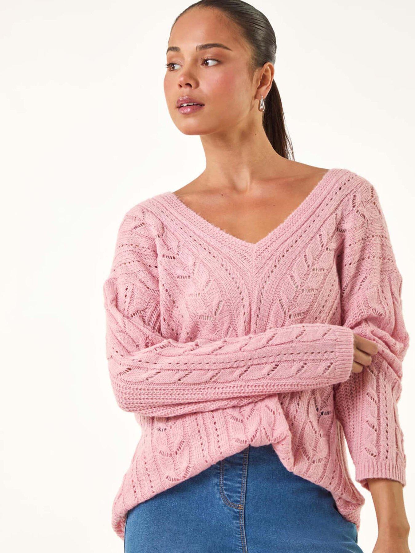 undefined Petite V-neck Knit Jumper - Light Pink