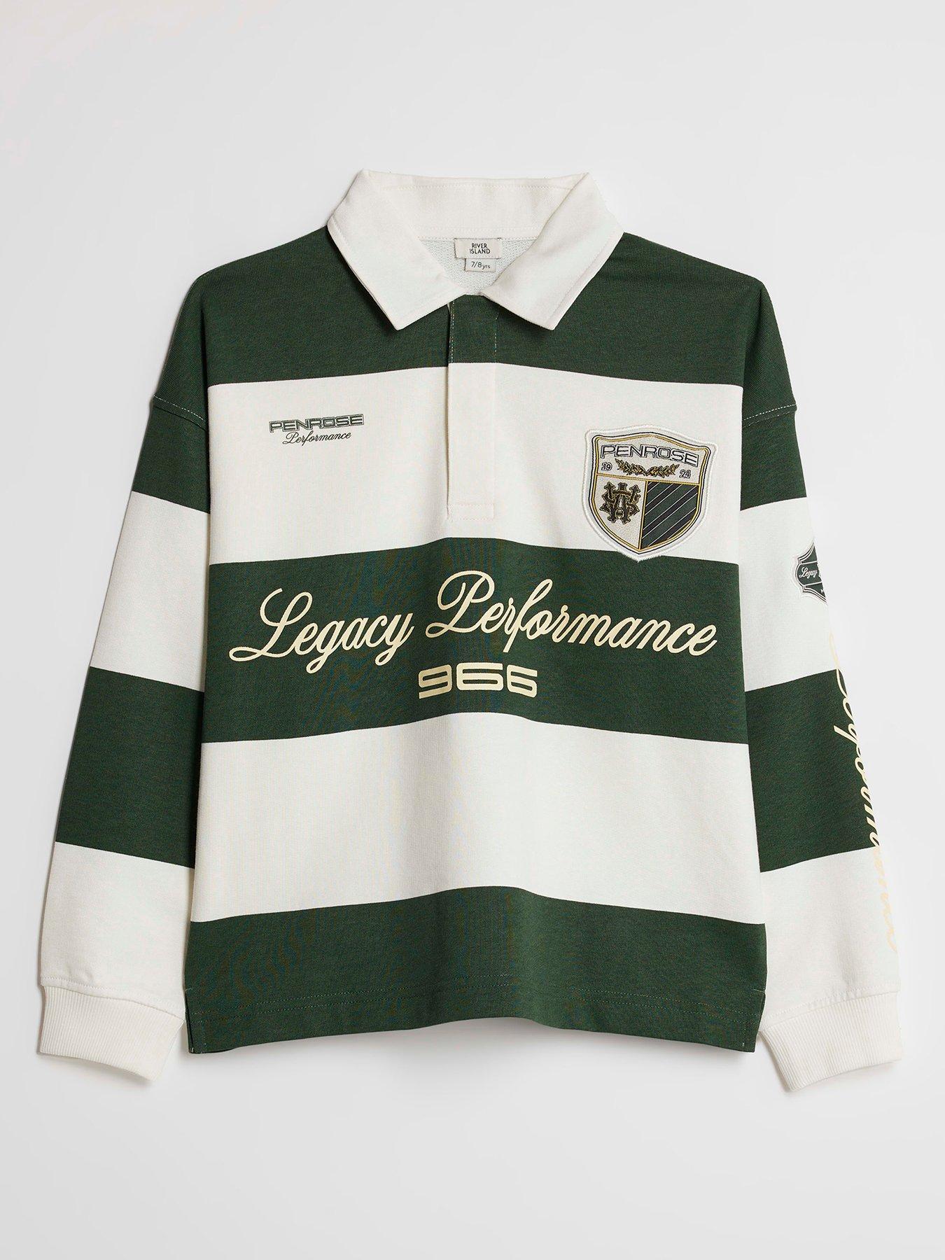 River Island Older Boys Stripe Sports Sweatshirt - Khaki Green