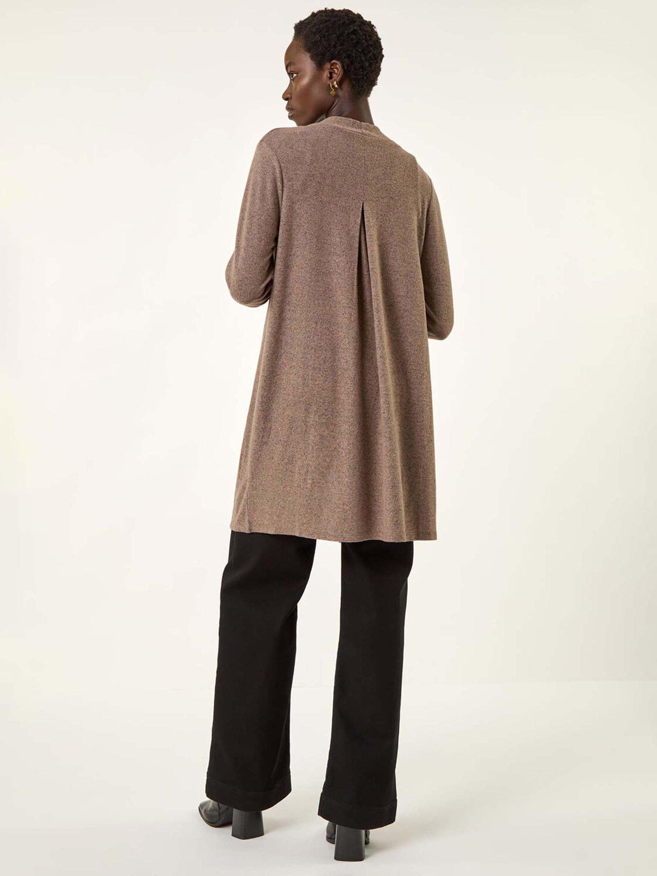 Image 2 of 5 of Roman Longline Knit Cardigan - Beige