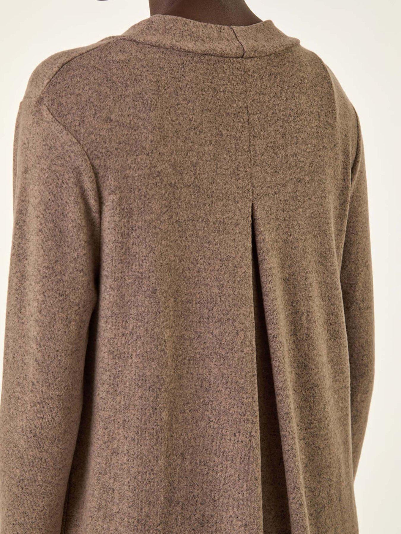 Image 5 of 5 of Roman Longline Knit Cardigan - Beige