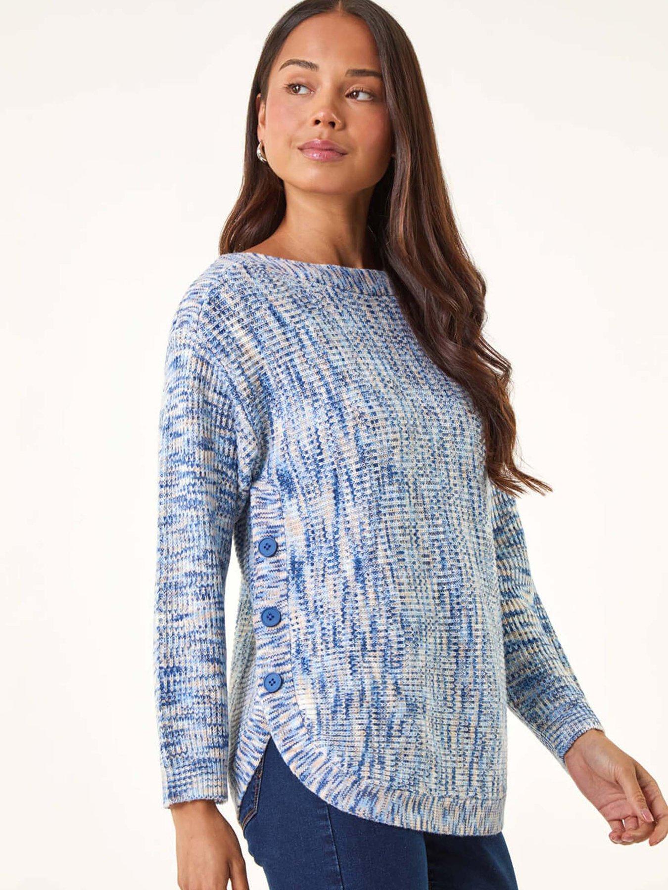 undefined Petite Curve Hem Knit Jumper - Blue