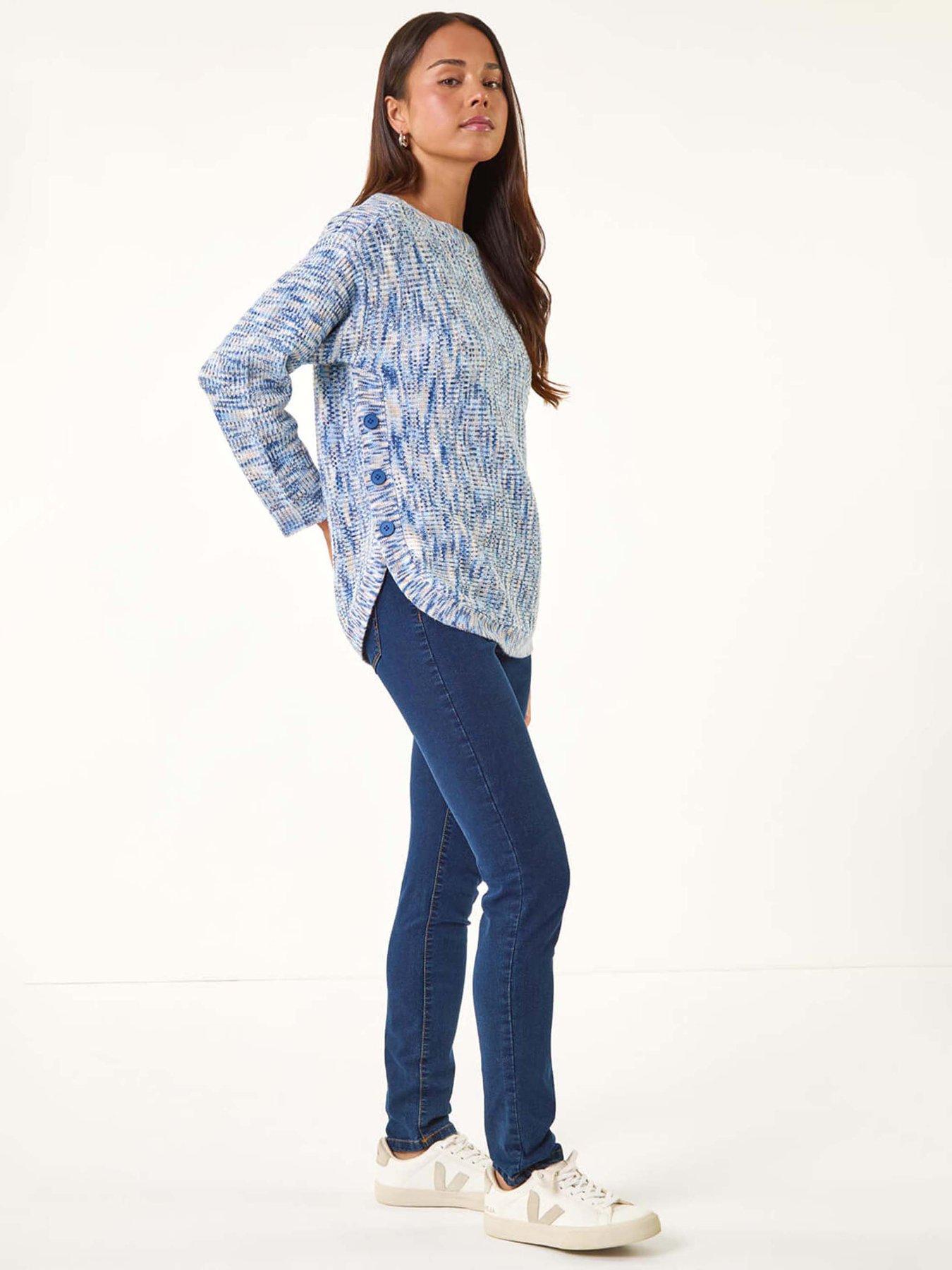 Image 3 of 5 of Roman Petite Curve Hem Knit Jumper - Blue