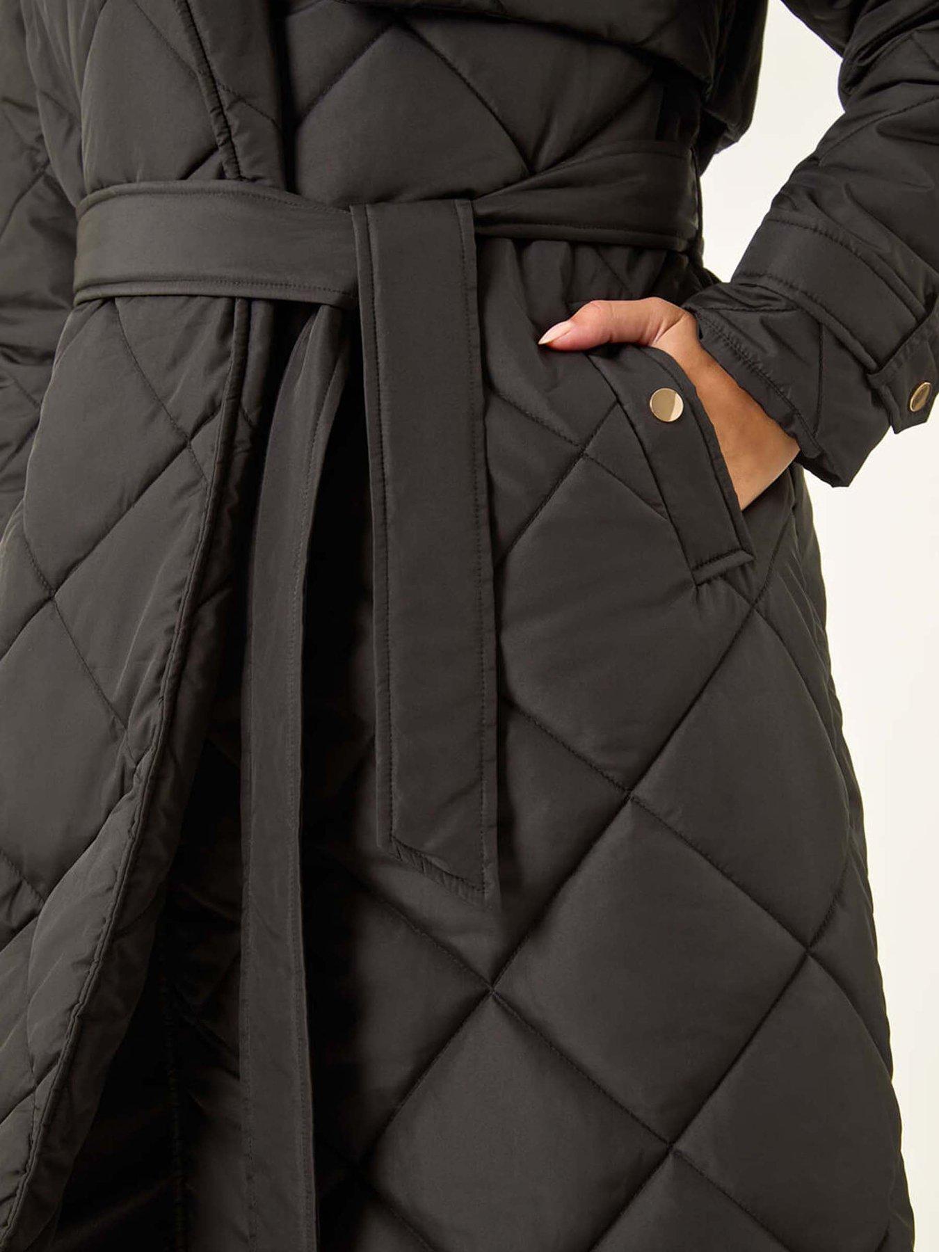  image of roman-dusk-chevron-wrap-quilted-puffer-coat-black
