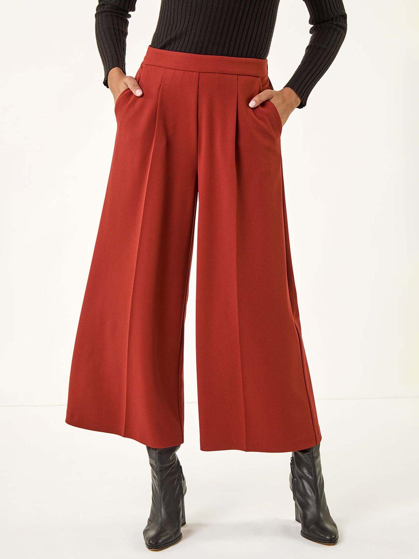 Image 1 of 5 of Roman Wide Leg Premium Stretch Culottes - Rust