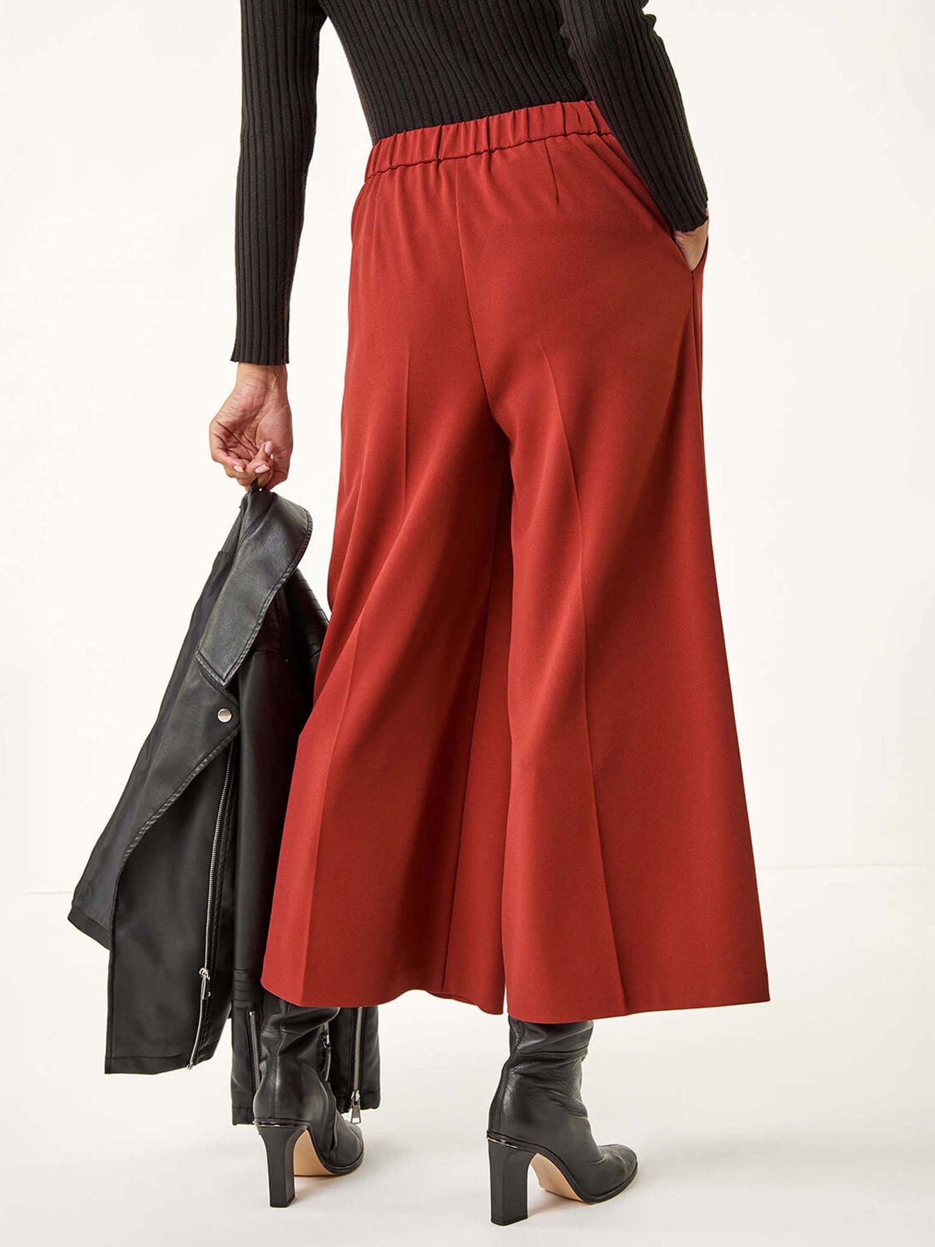 Image 2 of 5 of Roman Wide Leg Premium Stretch Culottes - Rust