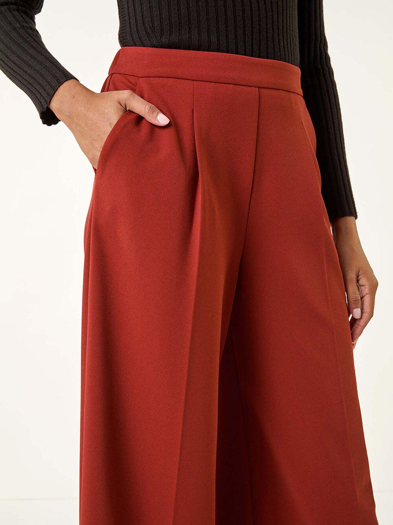 Image 5 of 5 of Roman Wide Leg Premium Stretch Culottes - Rust