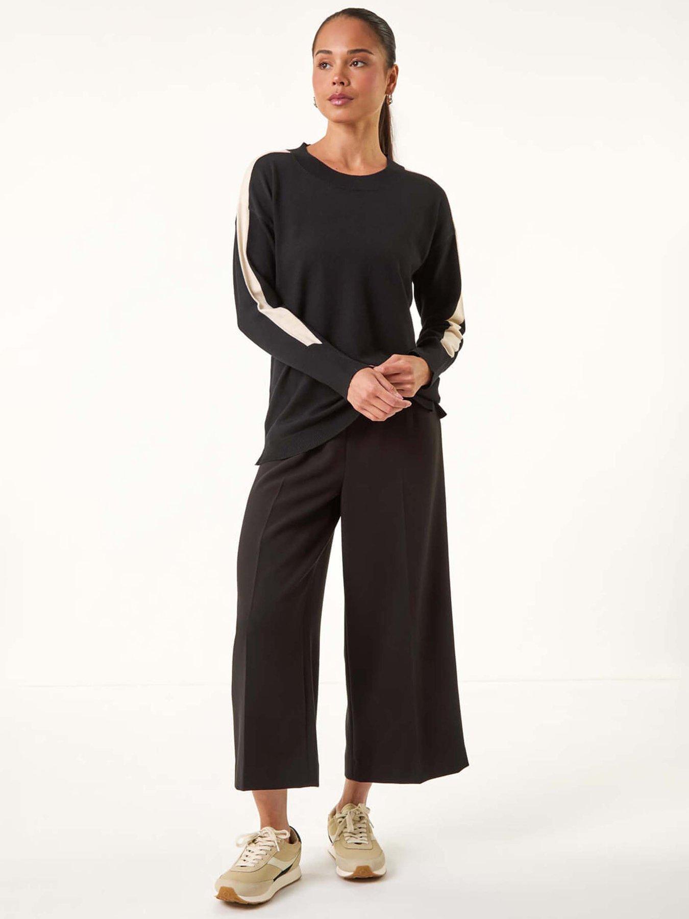 Image 3 of 5 of Roman Petite Contrast Knitted Jumper - Black