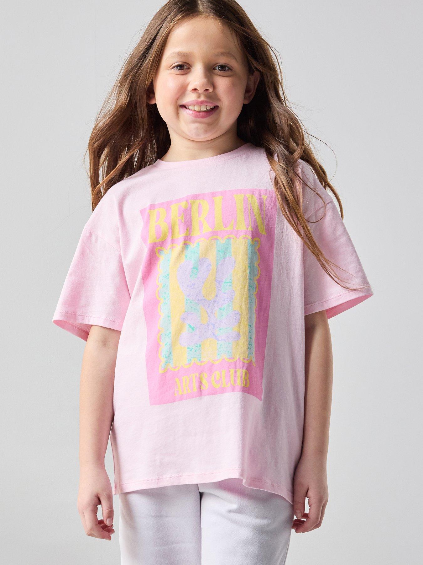 the-very-collection-girls-berlin-slogan-short-sleeve-t-shirt-pink