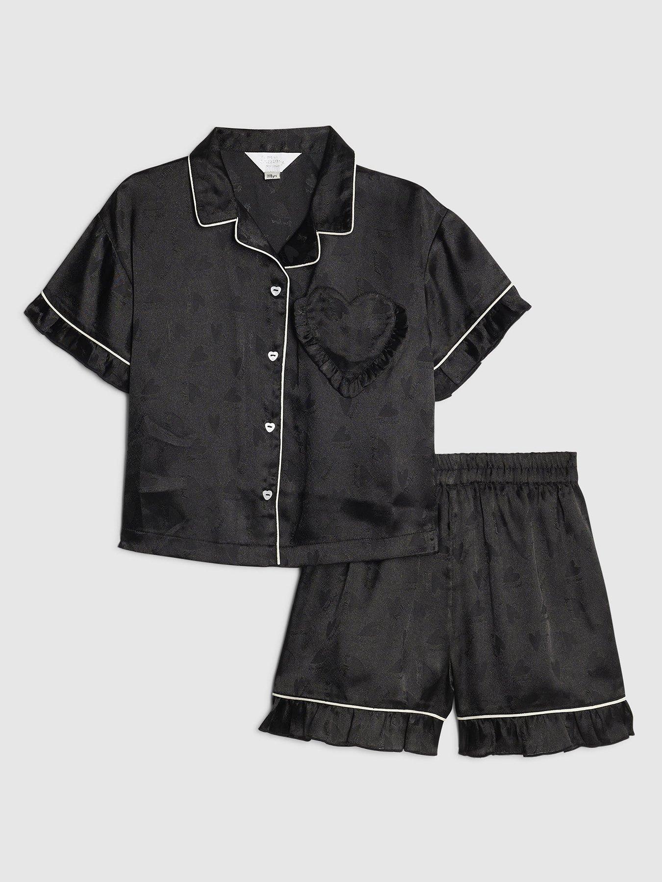 river-island-older-girls-satin-heart-pyjama-set-black