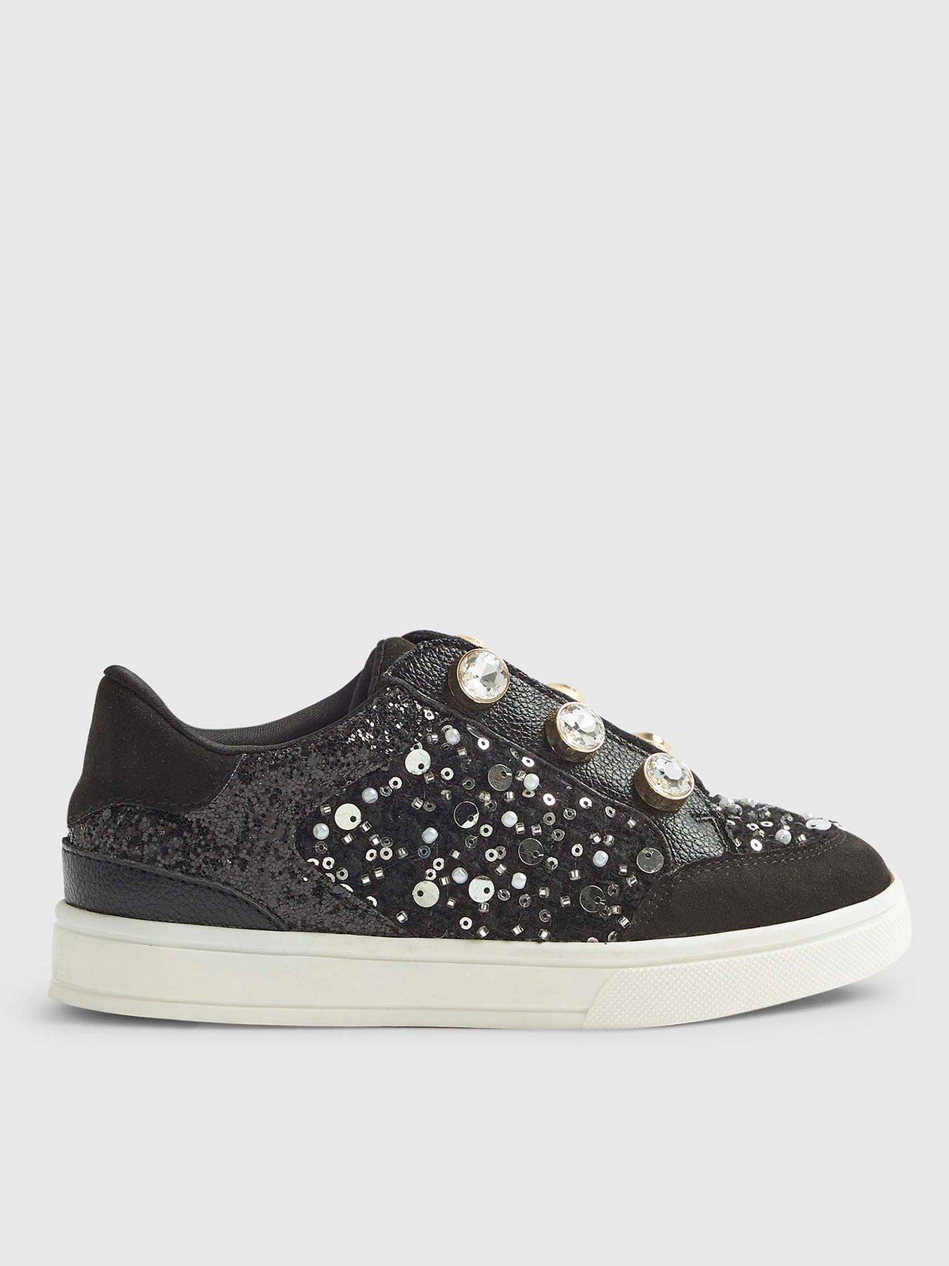 river-island-older-girls-boucle-gem-eyelet-trainers-black