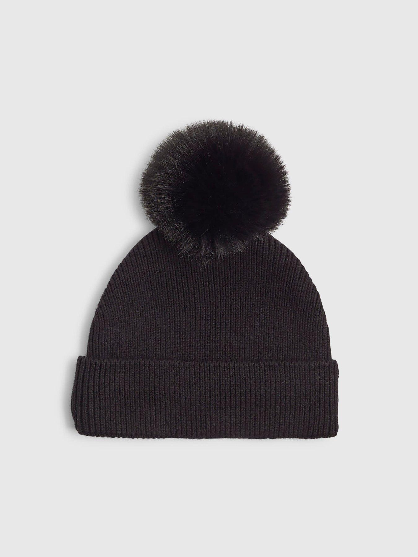 Image 2 of 4 of River Island Mini Boys Monogram Beanie Hat - Black