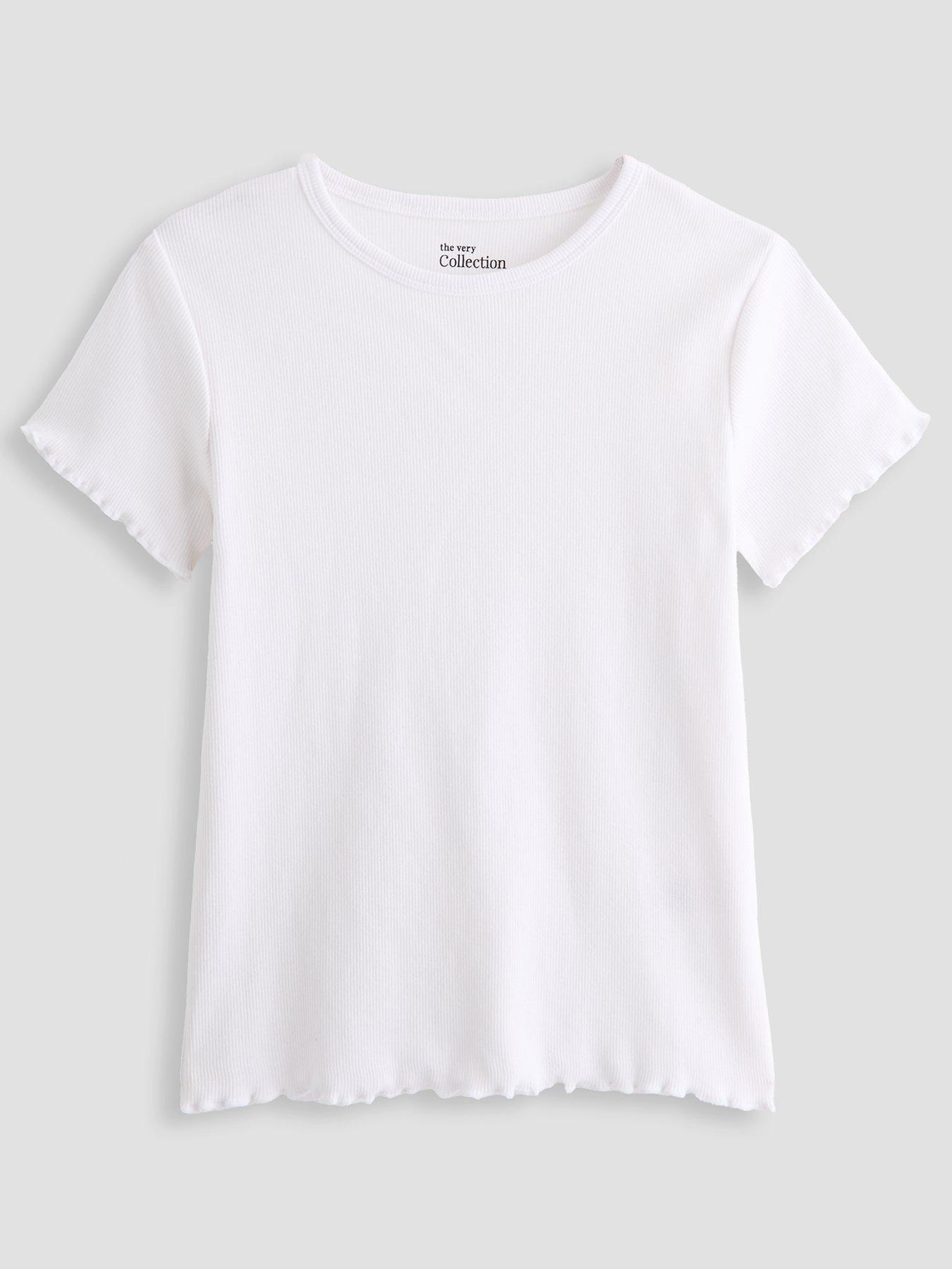 Image 3 of 4 of The Very Collection Girls 3-Pack Rib Short Sleeve Top (3 - 16 years) - Multi