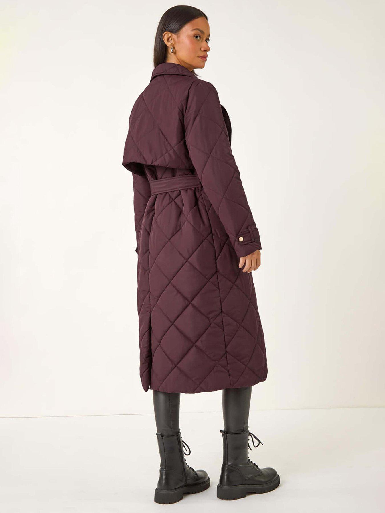  image of roman-dusk-chevron-wrap-quilted-puffer-coat-wine
