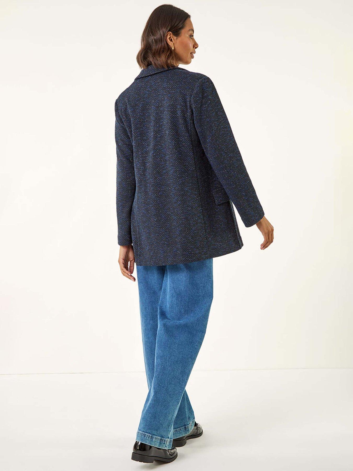 Image 2 of 5 of Roman Boucle Jersey Blazer - Navy
