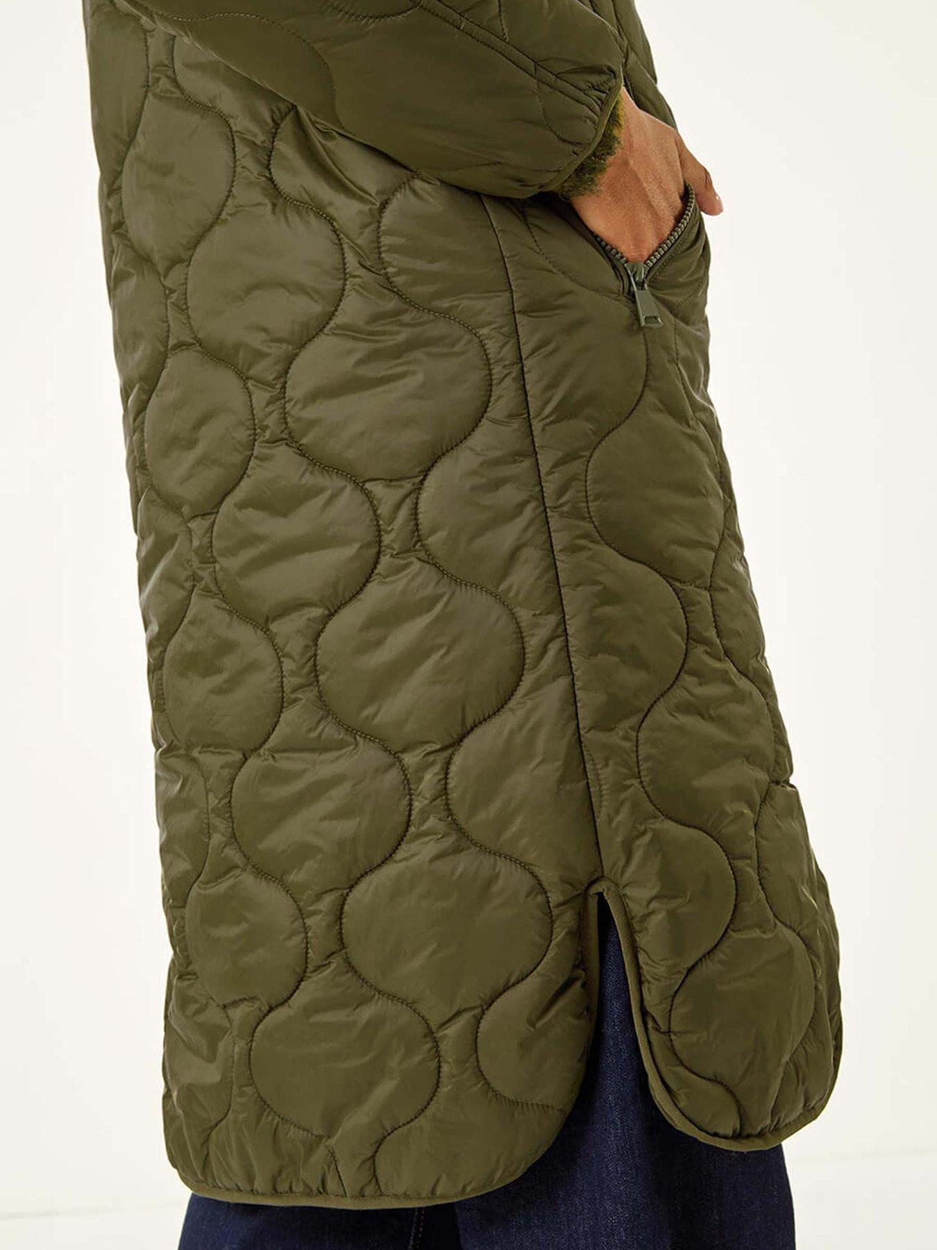 Image 5 of 5 of Roman Quilted Hooded Coat - Khaki