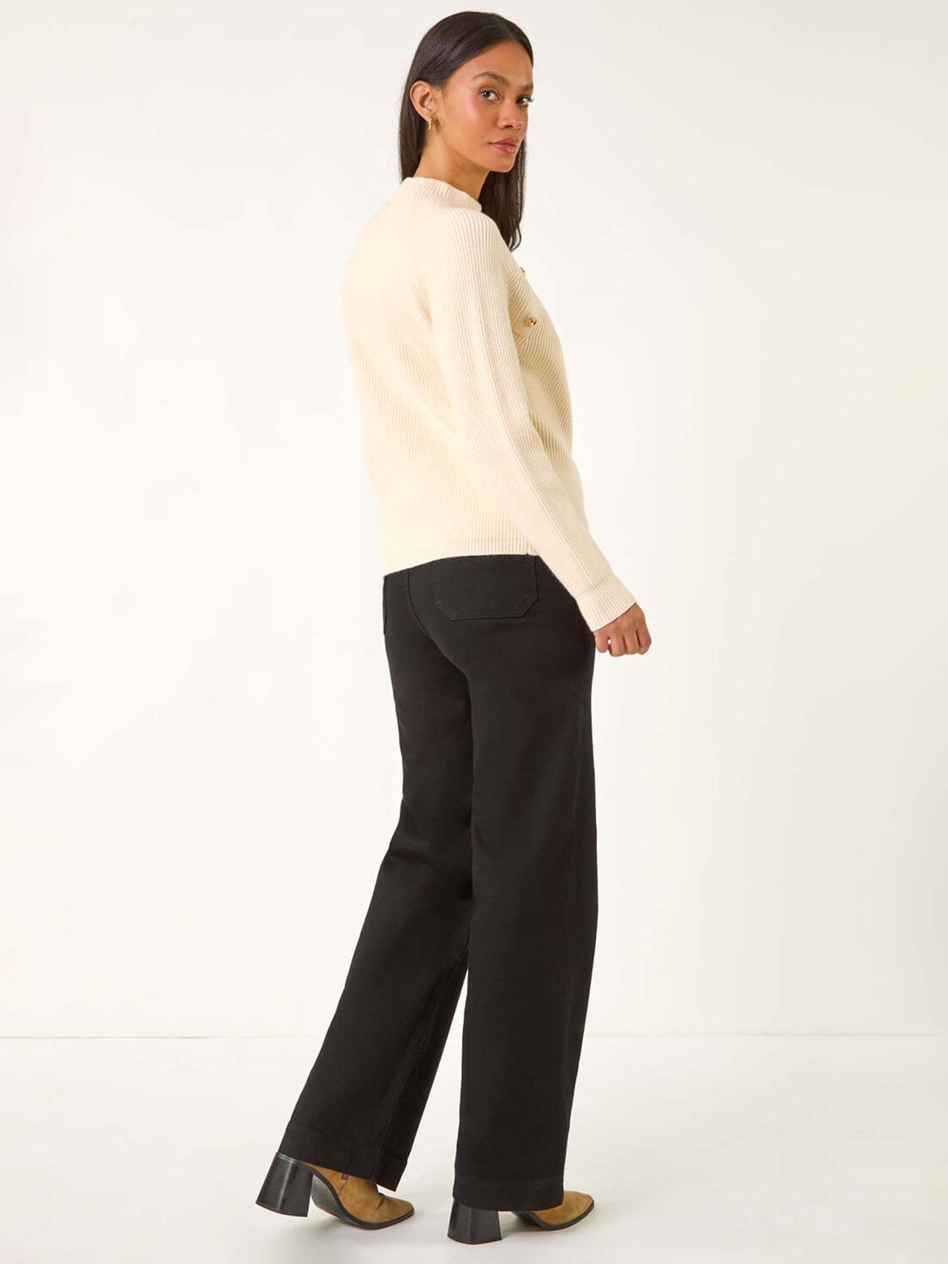 Image 2 of 5 of Roman Dusk Raglan Ribbed Knit Jumper - Ivory