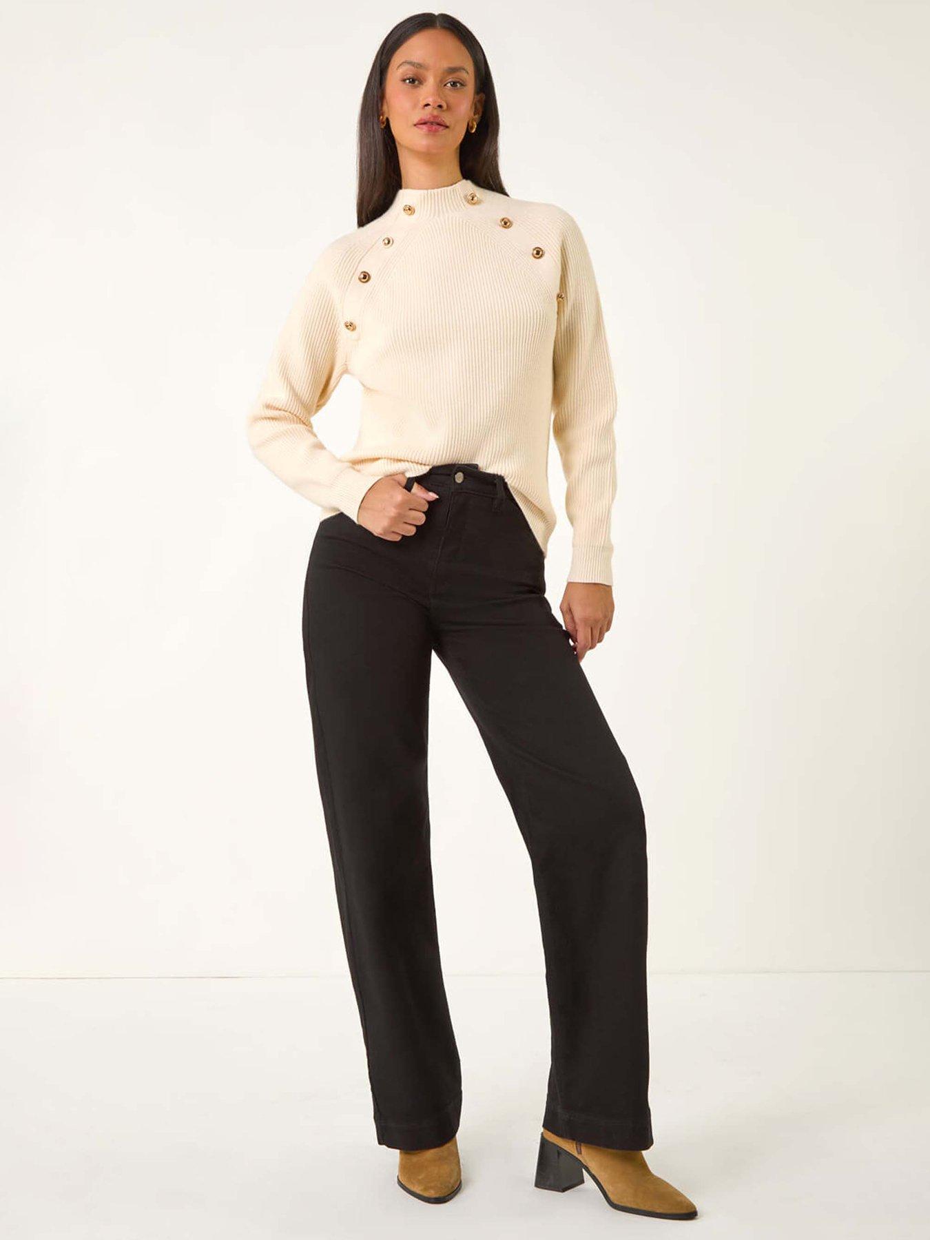 Image 3 of 5 of Roman Dusk Raglan Ribbed Knit Jumper - Ivory