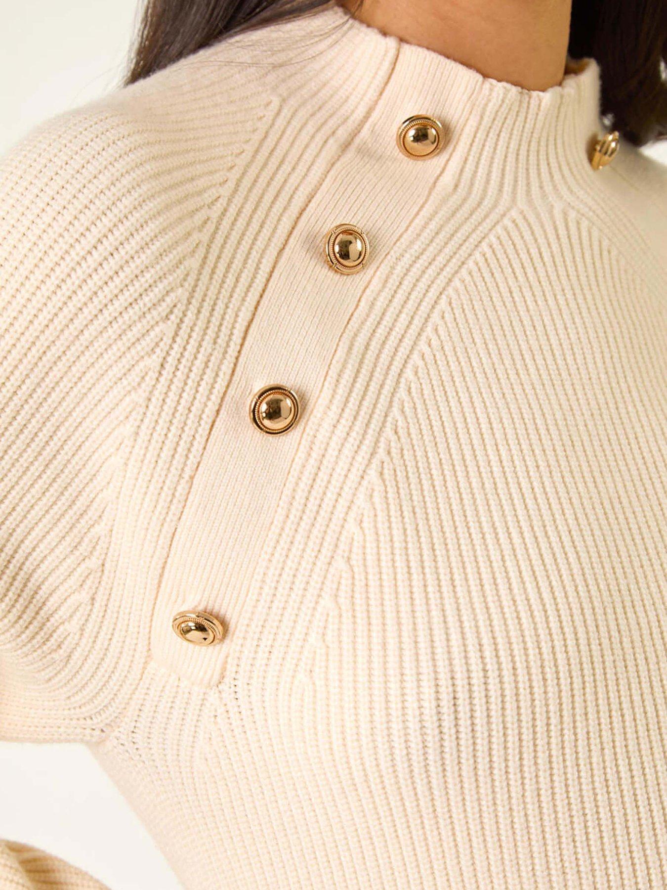 Image 5 of 5 of Roman Dusk Raglan Ribbed Knit Jumper - Ivory