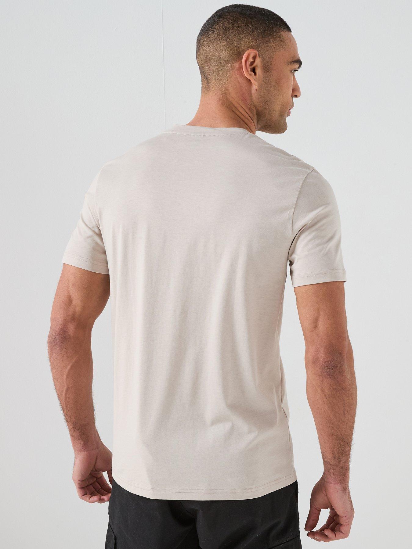 stillFront image of boss-thinking-1-regular-fit-large-logo-t-shirt-grey