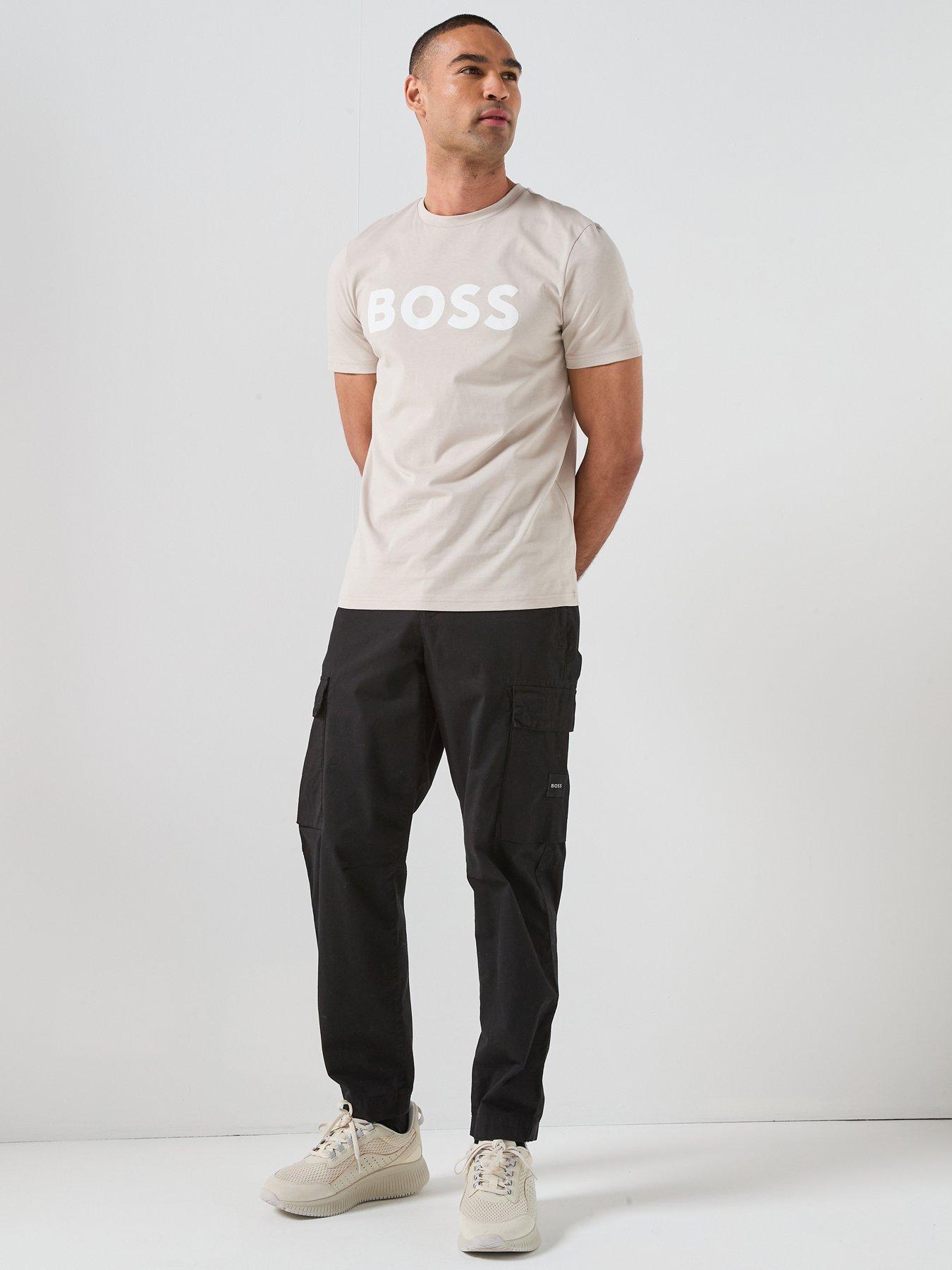  image of boss-thinking-1-regular-fit-large-logo-t-shirt-grey