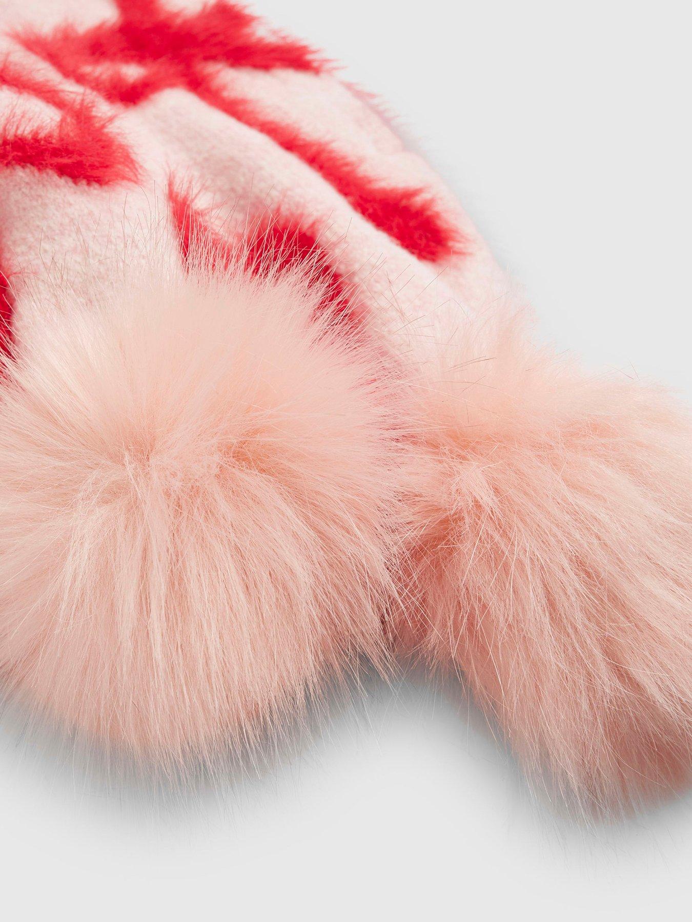 back image of river-island-older-girls-bow-pom-pom-scarf-pink