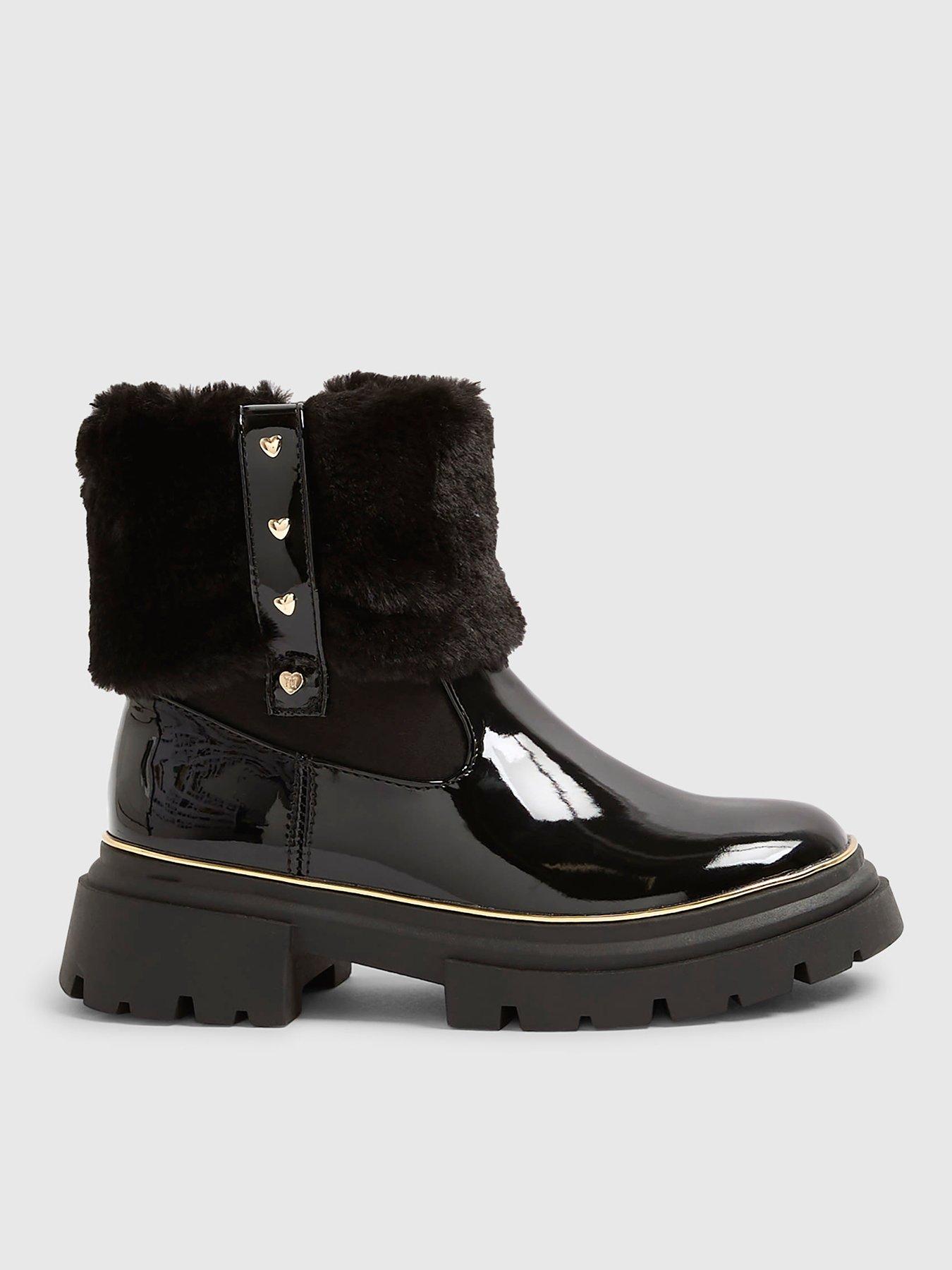 river-island-older-girls-heart-faux-fur-cuff-patent-boots-black